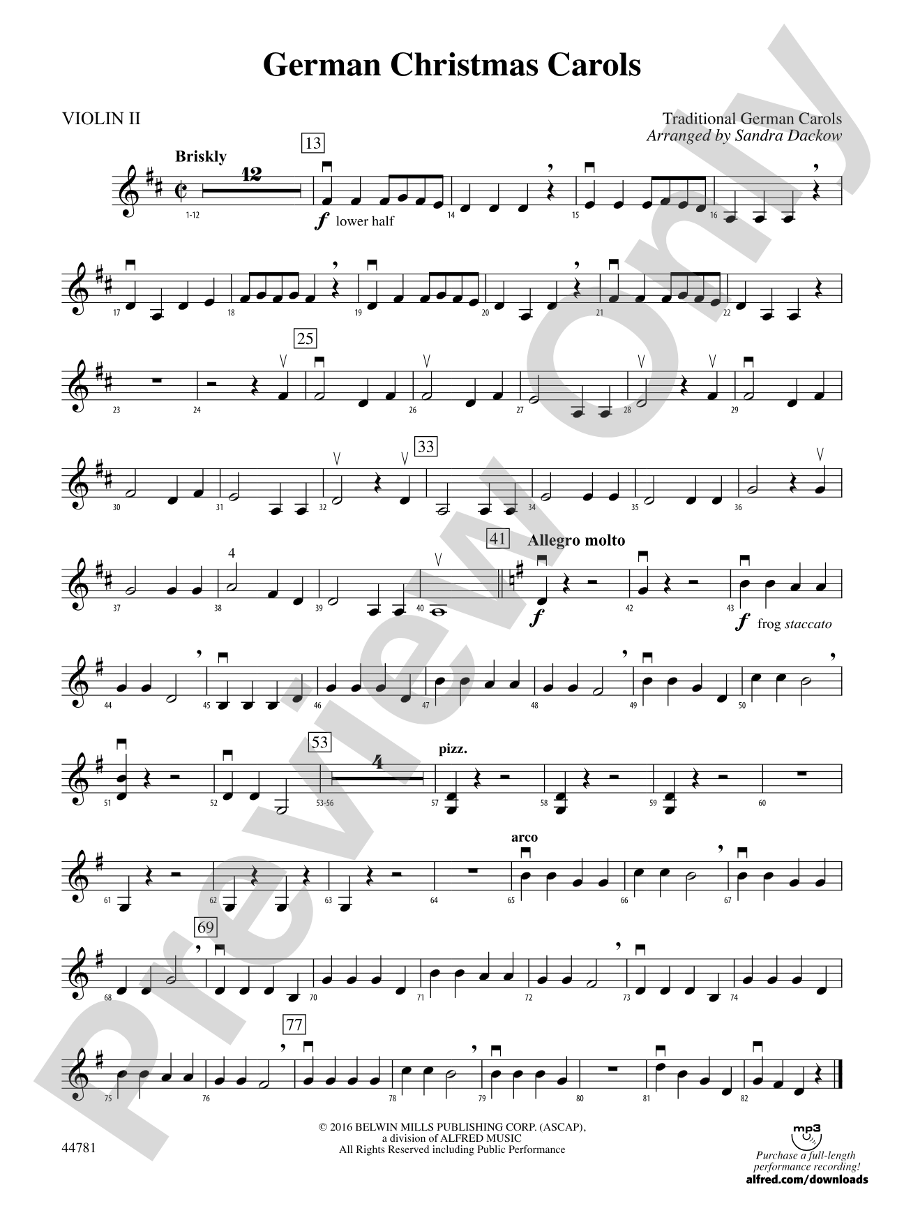 German Christmas Carols: 2nd Violin