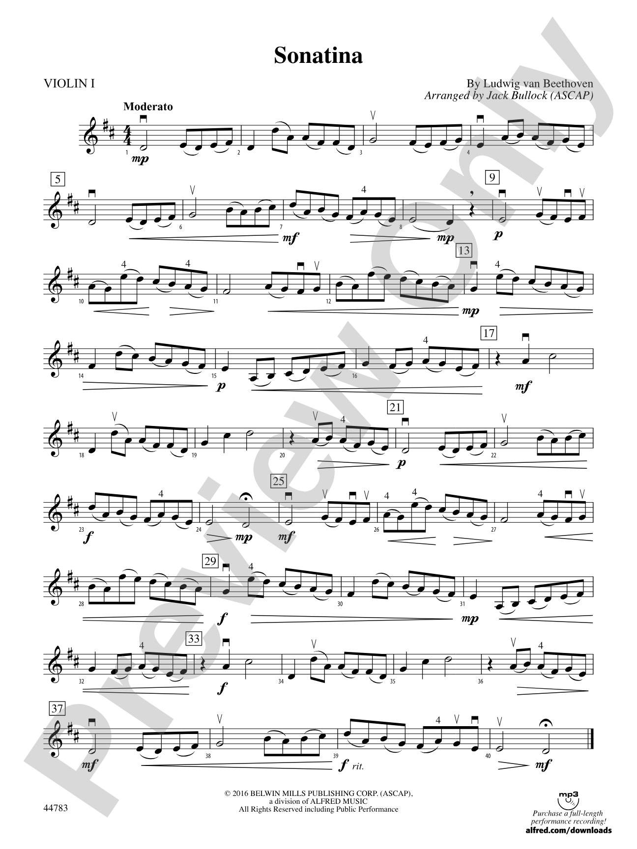 Sonatina: 1st Violin