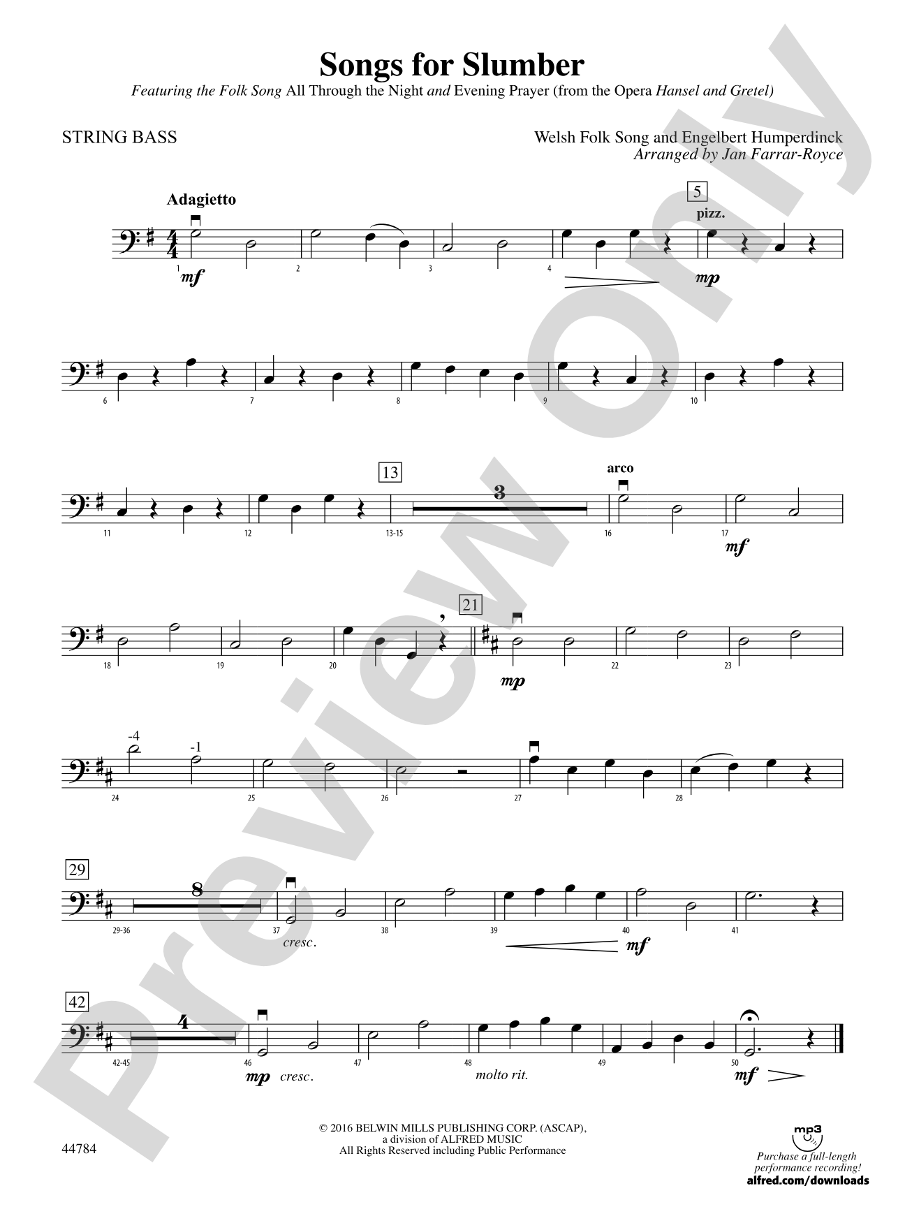 Songs for Slumber: String Bass