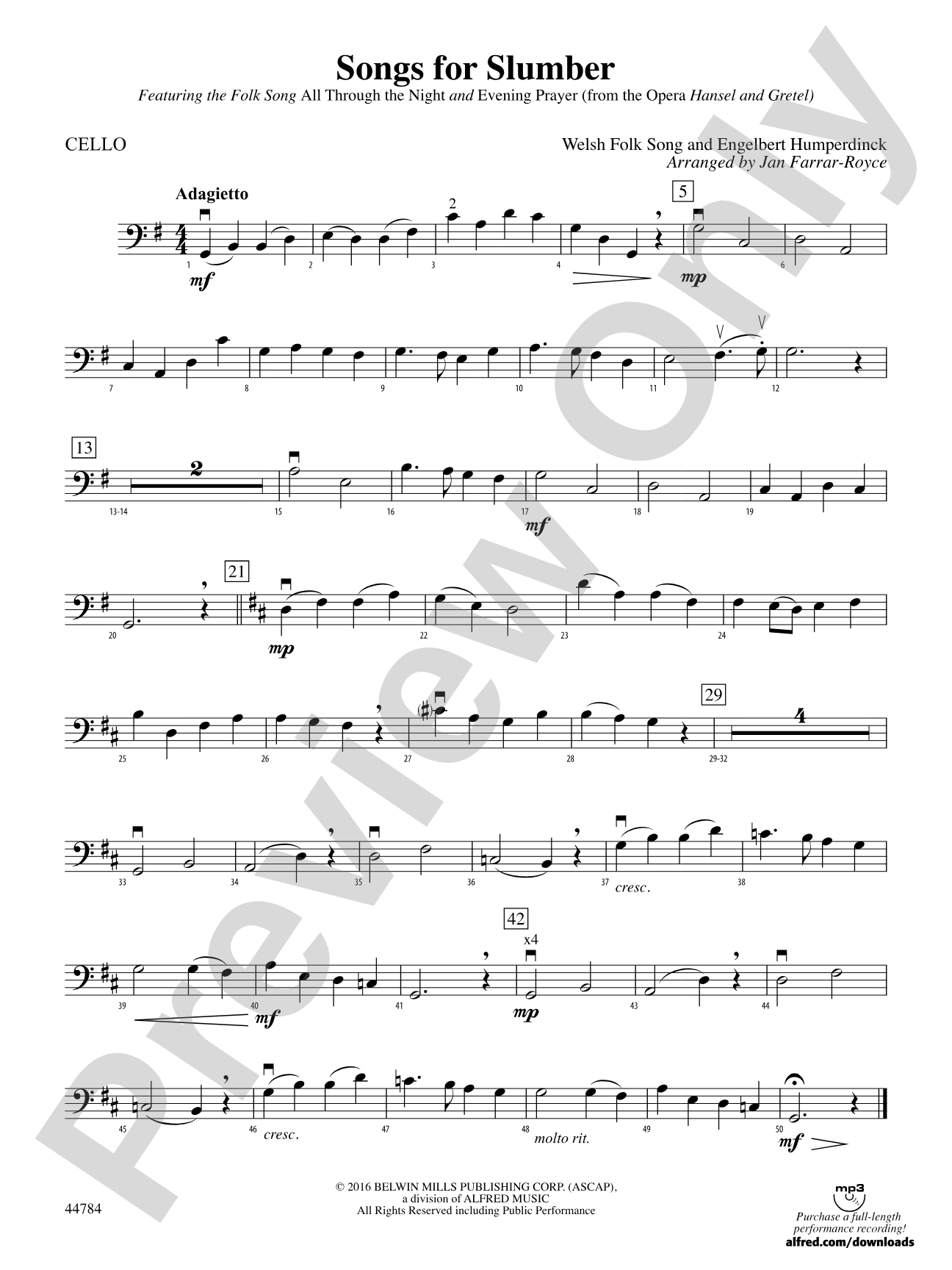 Songs for Slumber: Cello
