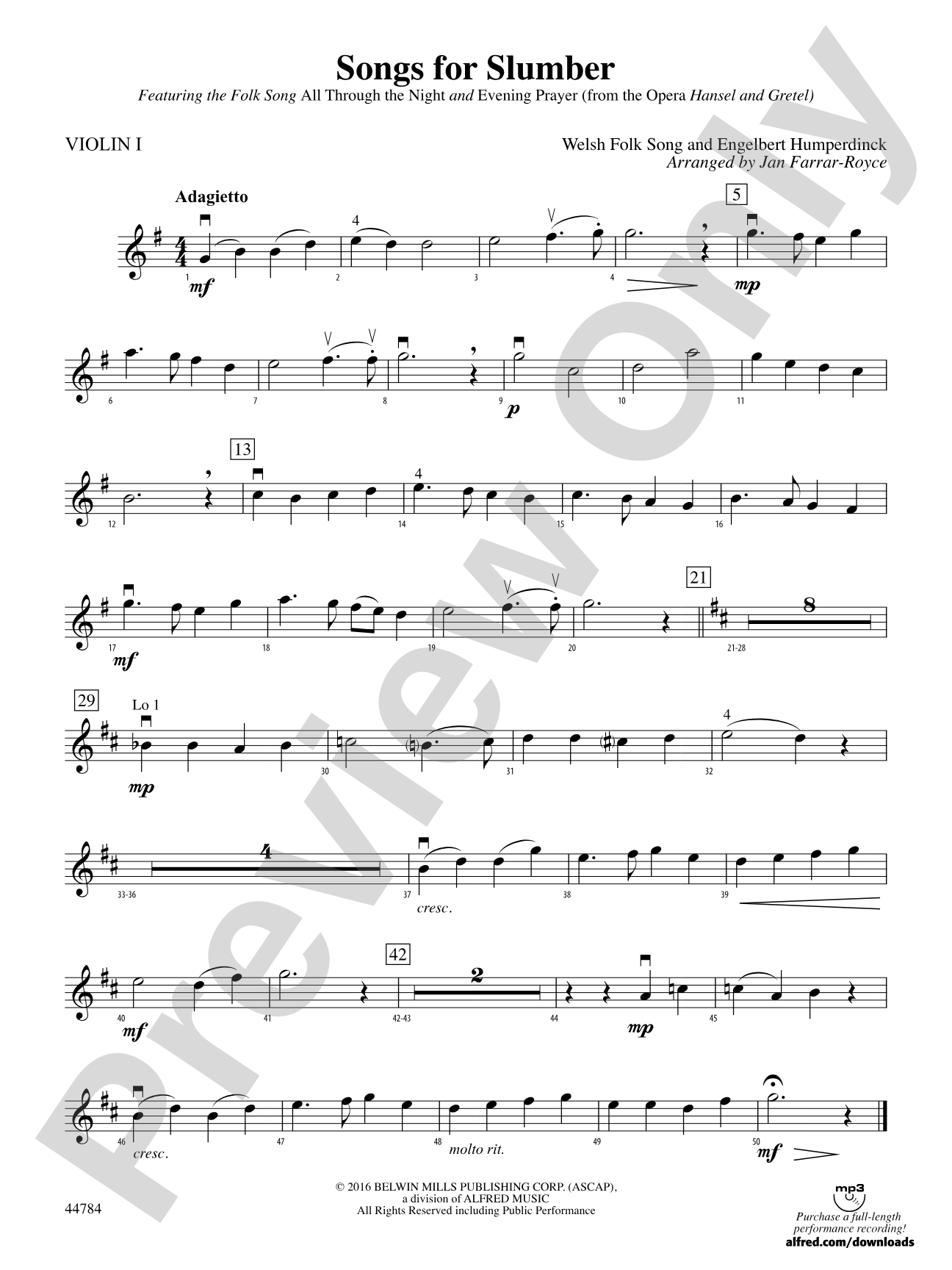 Songs for Slumber: 1st Violin