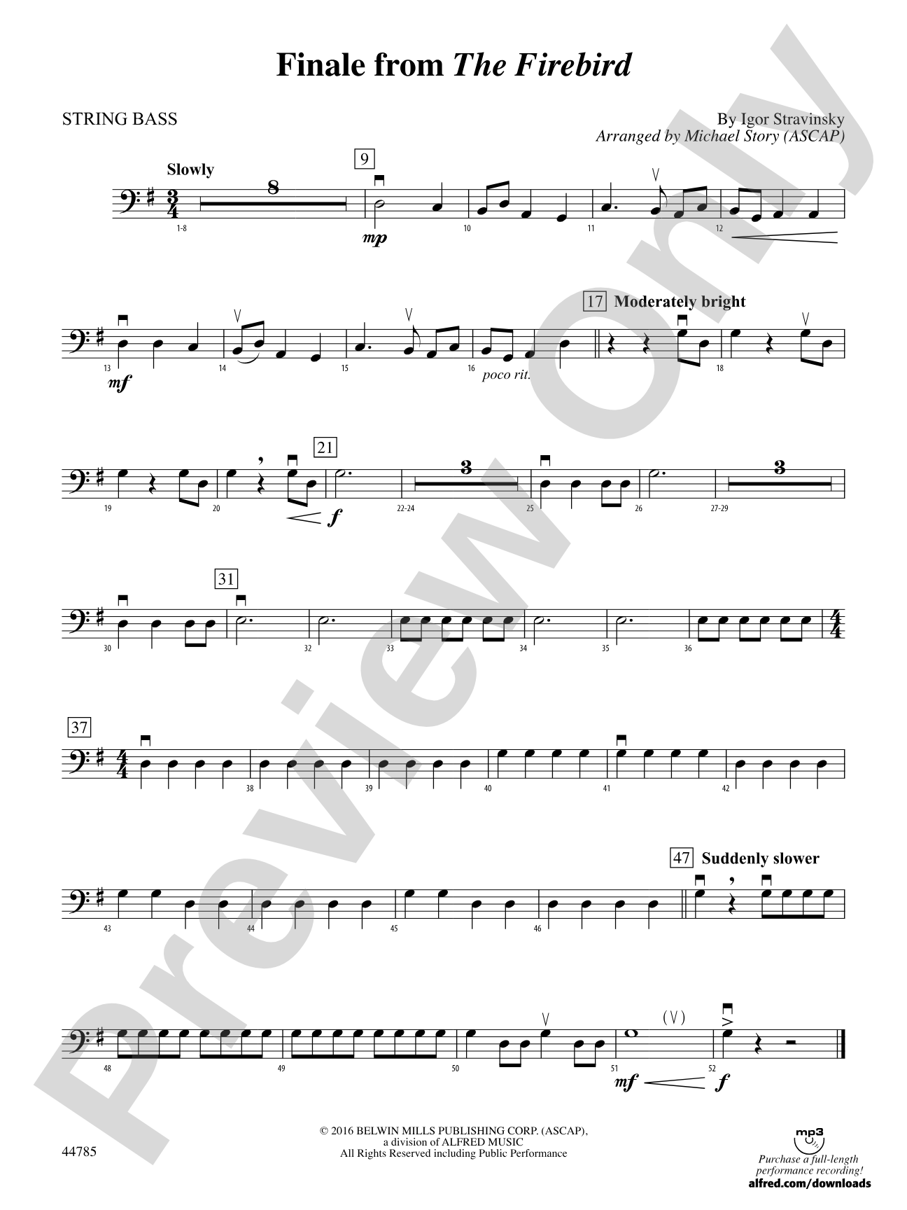 Finale from The Firebird: String Bass