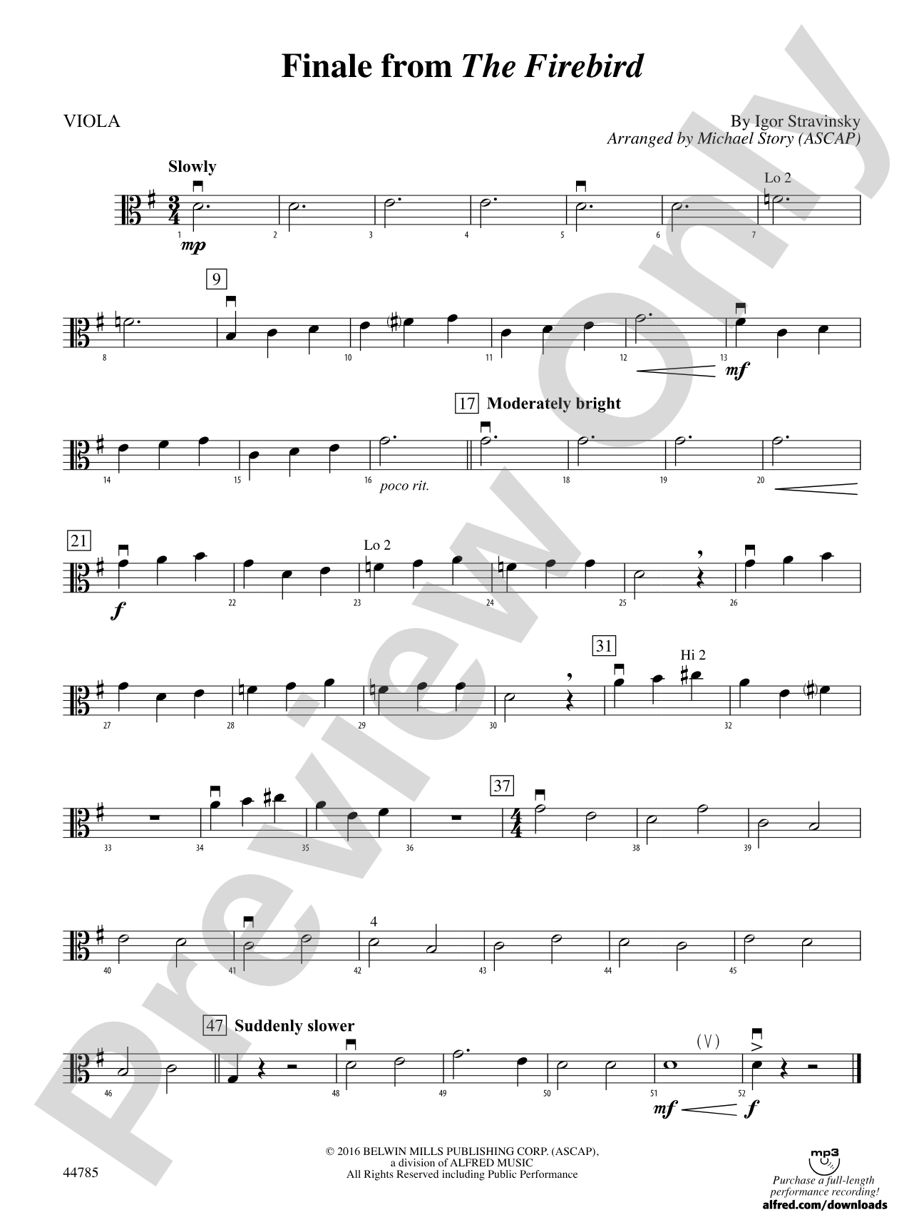 Finale from The Firebird: Viola