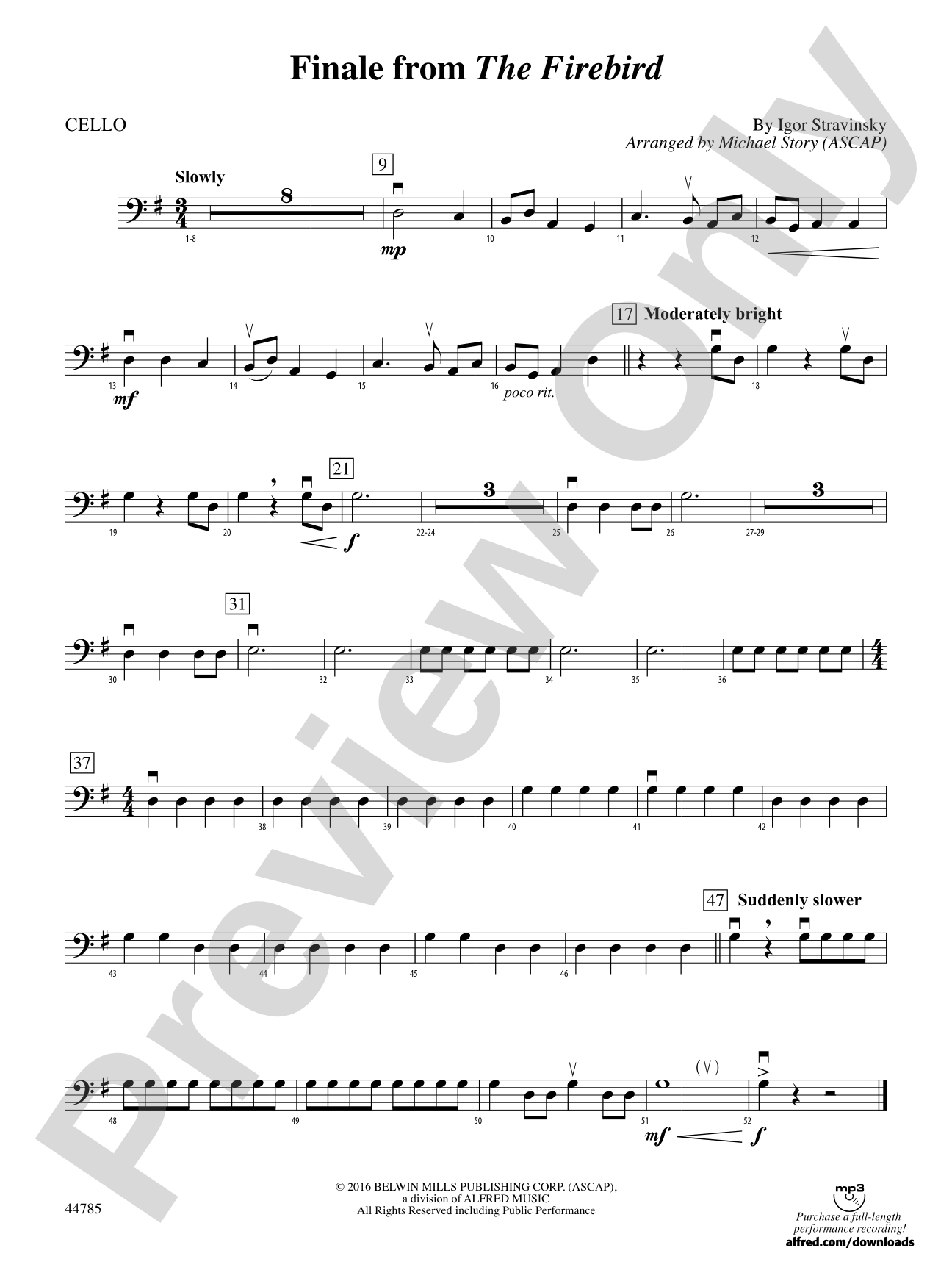 Finale from The Firebird: Cello