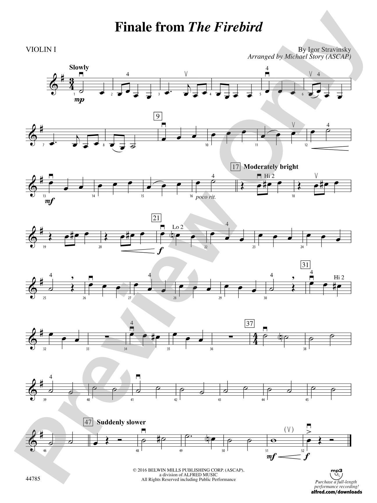 Finale from The Firebird: 1st Violin