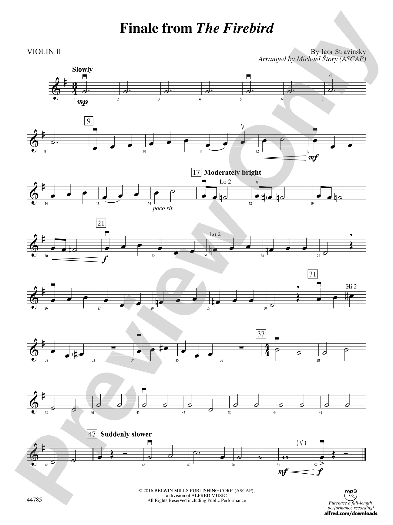 Finale from The Firebird: 2nd Violin
