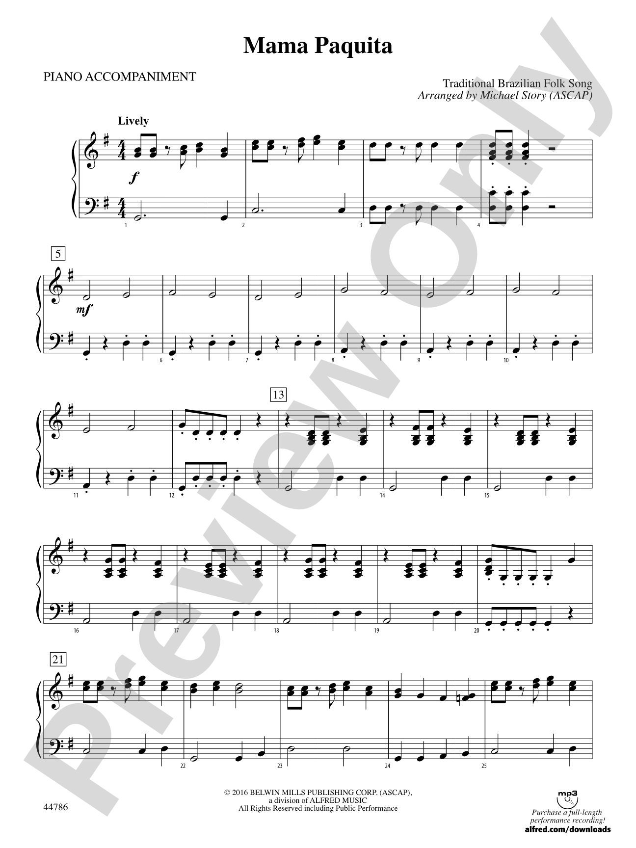 Mama Paquita: Piano Accompaniment