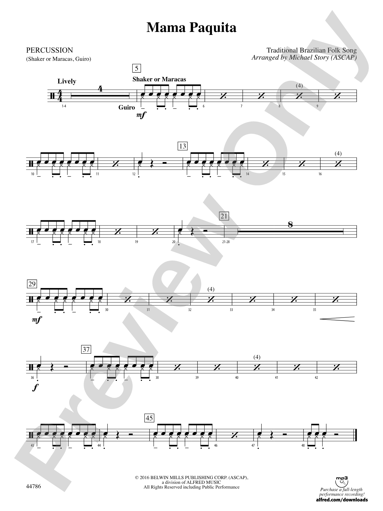 Mama Paquita: 1st Percussion