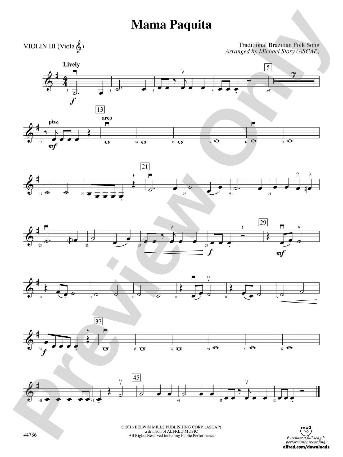 Mama Paquita: 3rd Violin (Viola [TC])