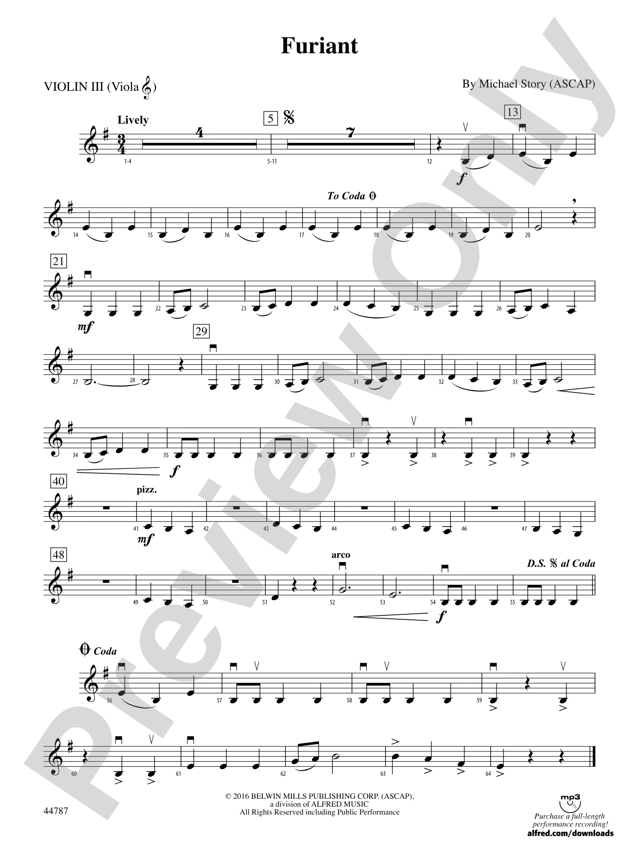 Furiant: 3rd Violin (Viola [TC])