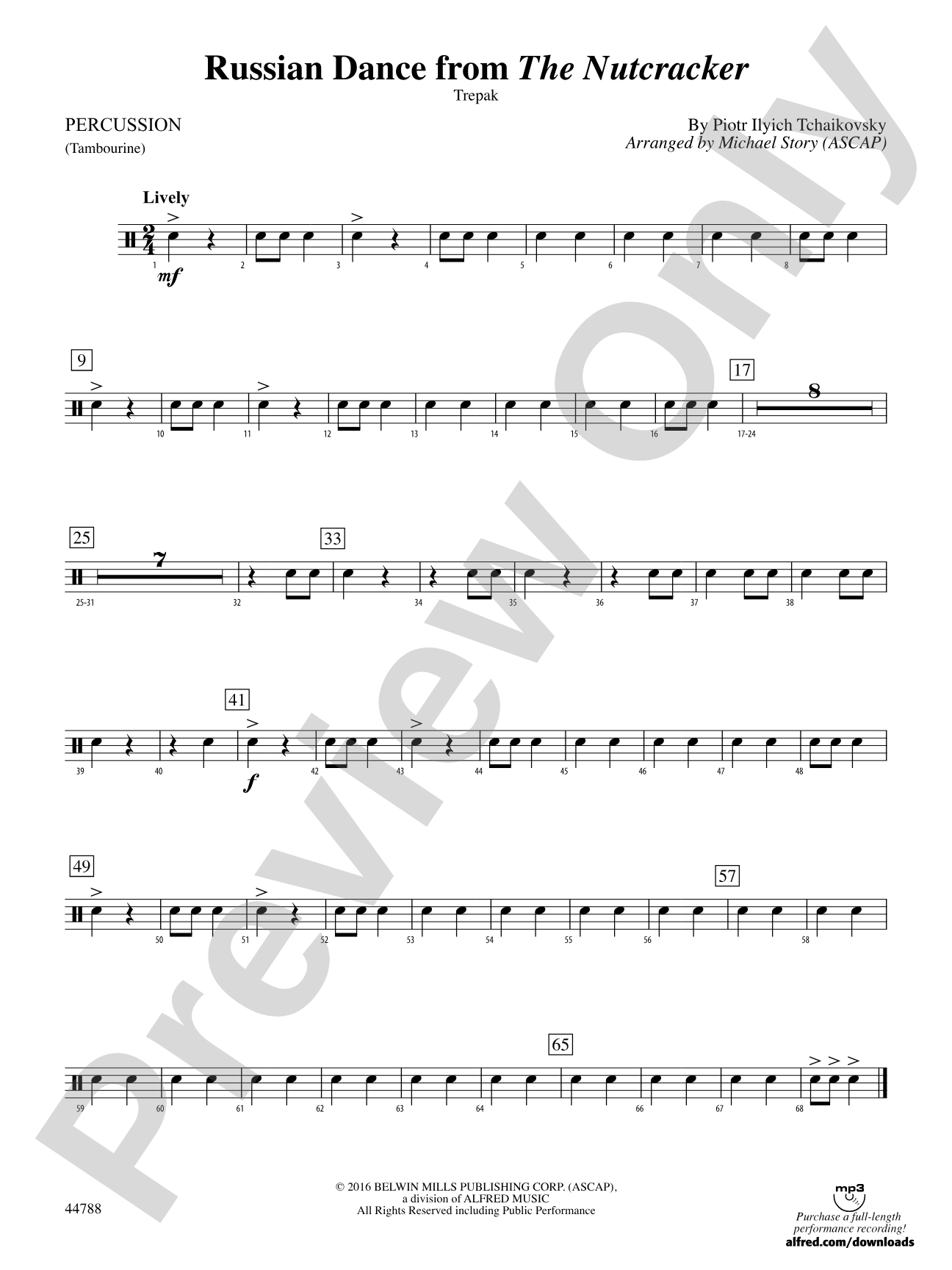 Russian Dance from The Nutcracker: 1st Percussion