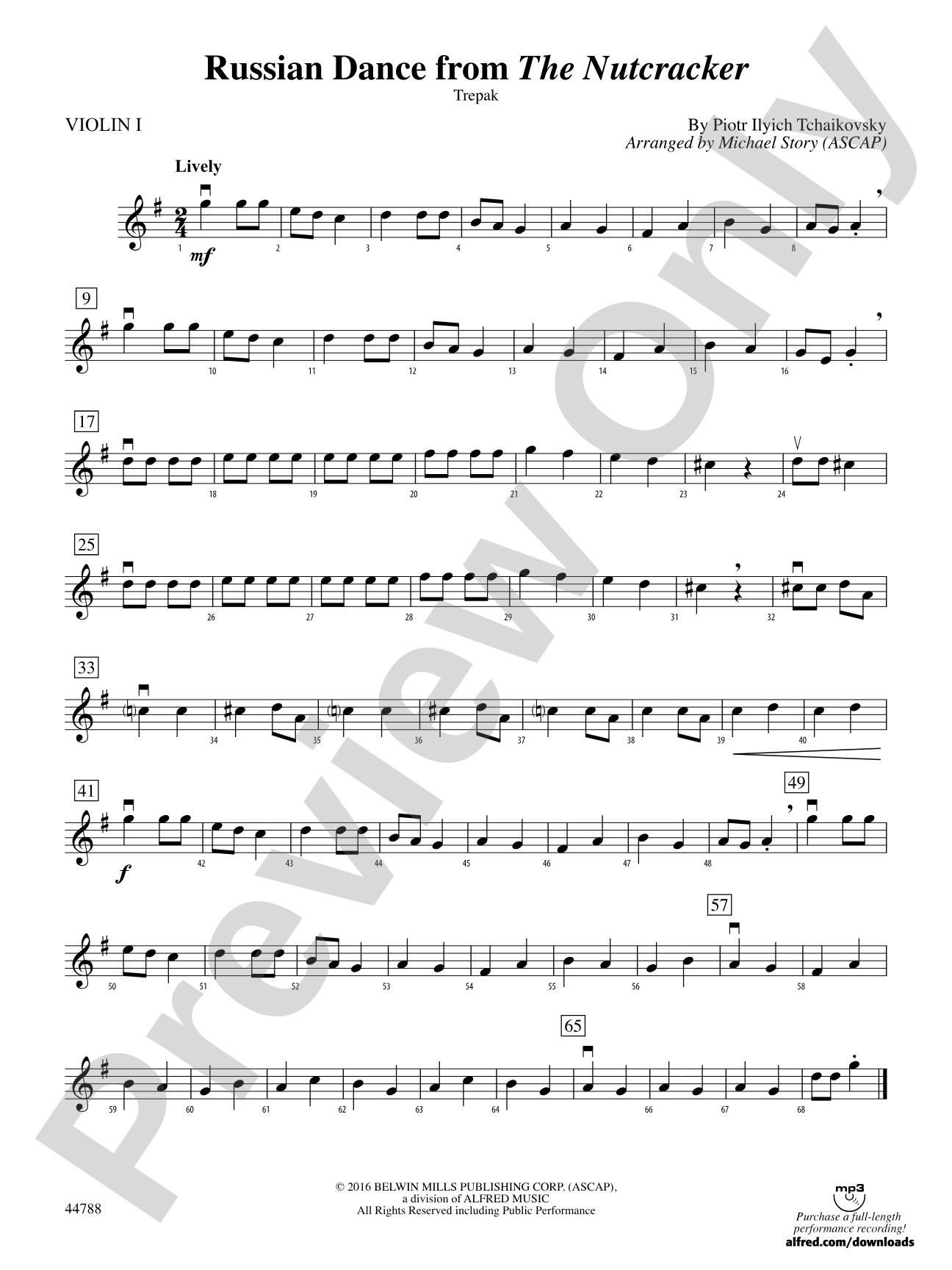 Russian Dance from The Nutcracker: 1st Violin