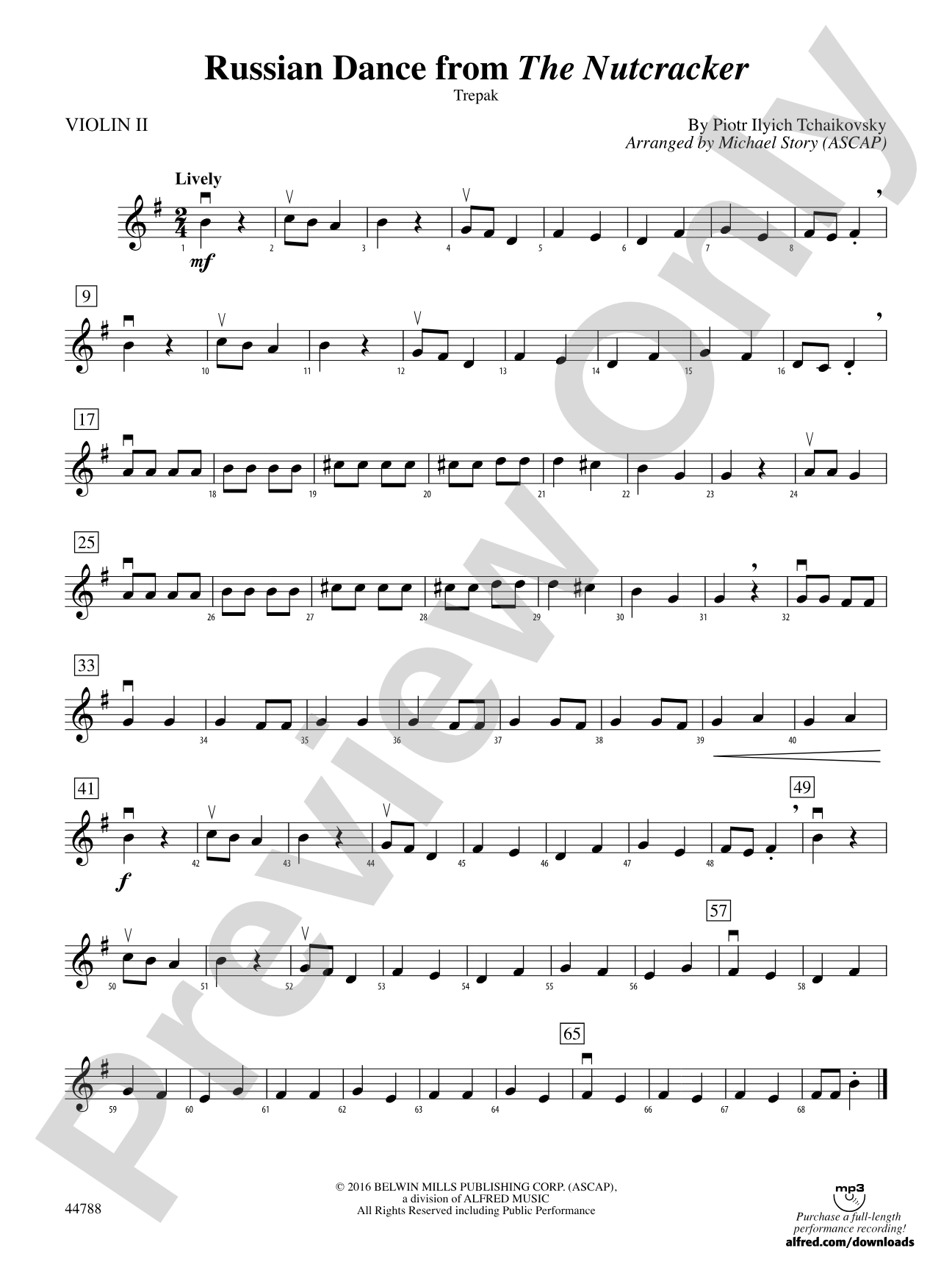 Russian Dance from The Nutcracker: 2nd Violin