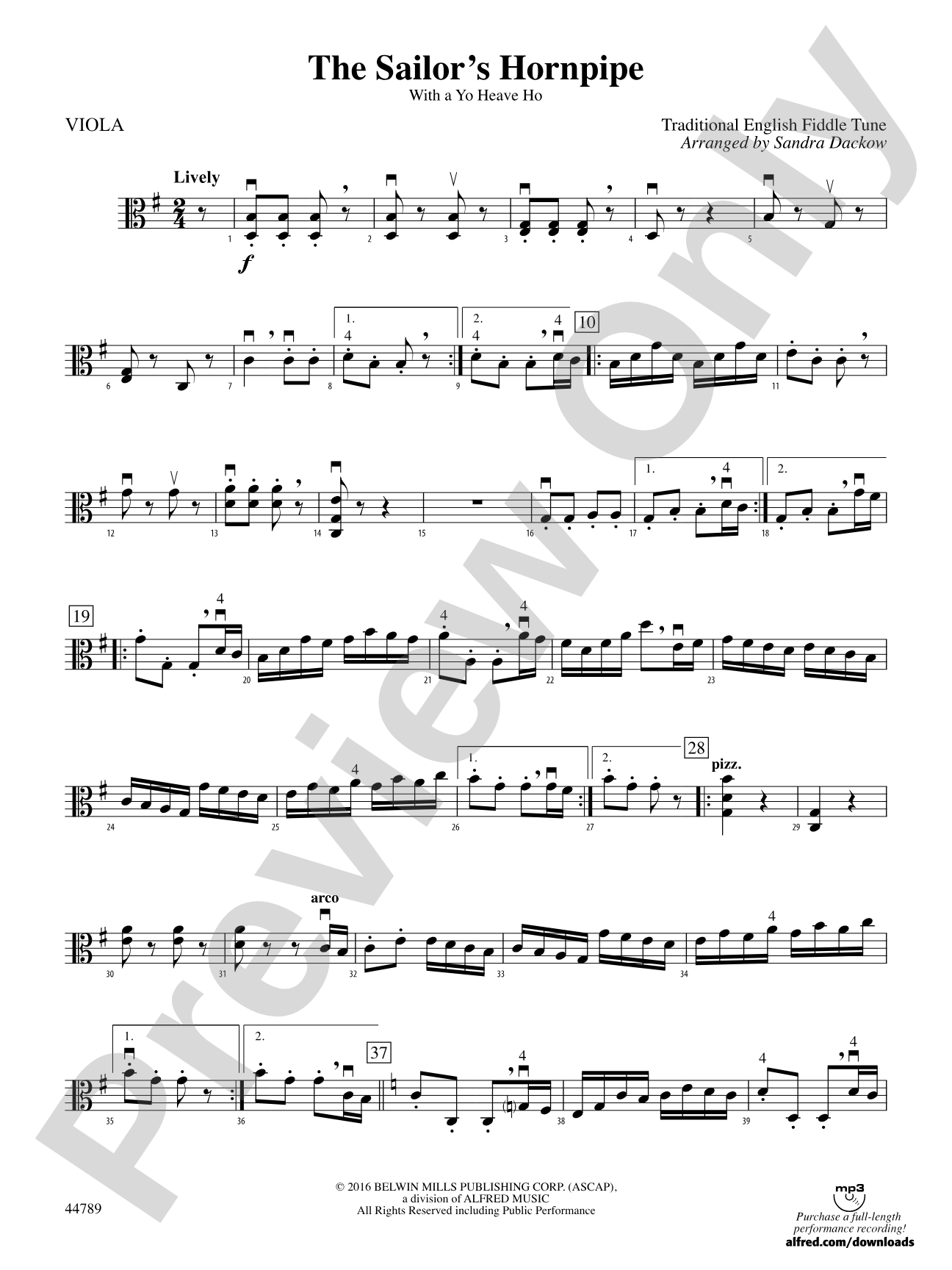 The Sailor's Hornpipe: Viola