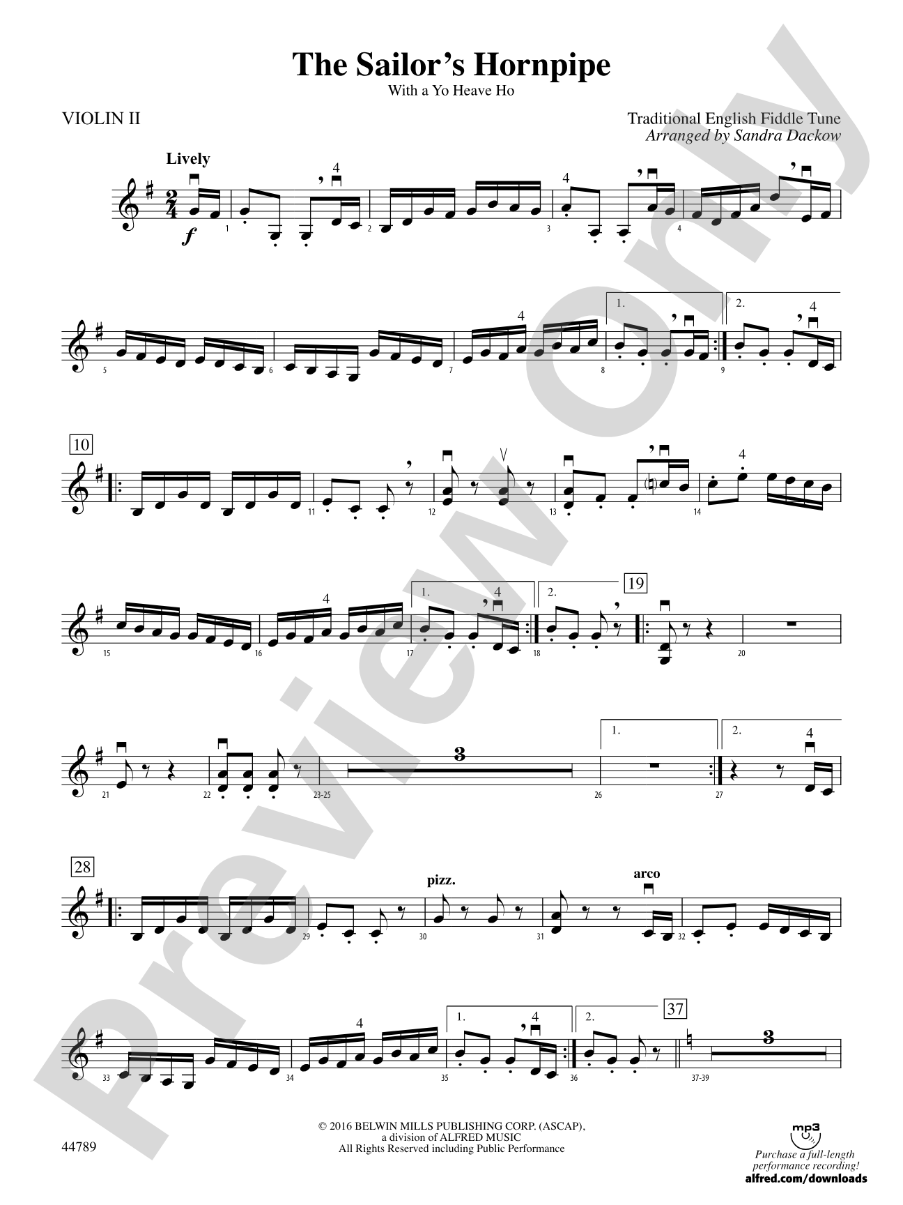 The Sailor's Hornpipe: 2nd Violin