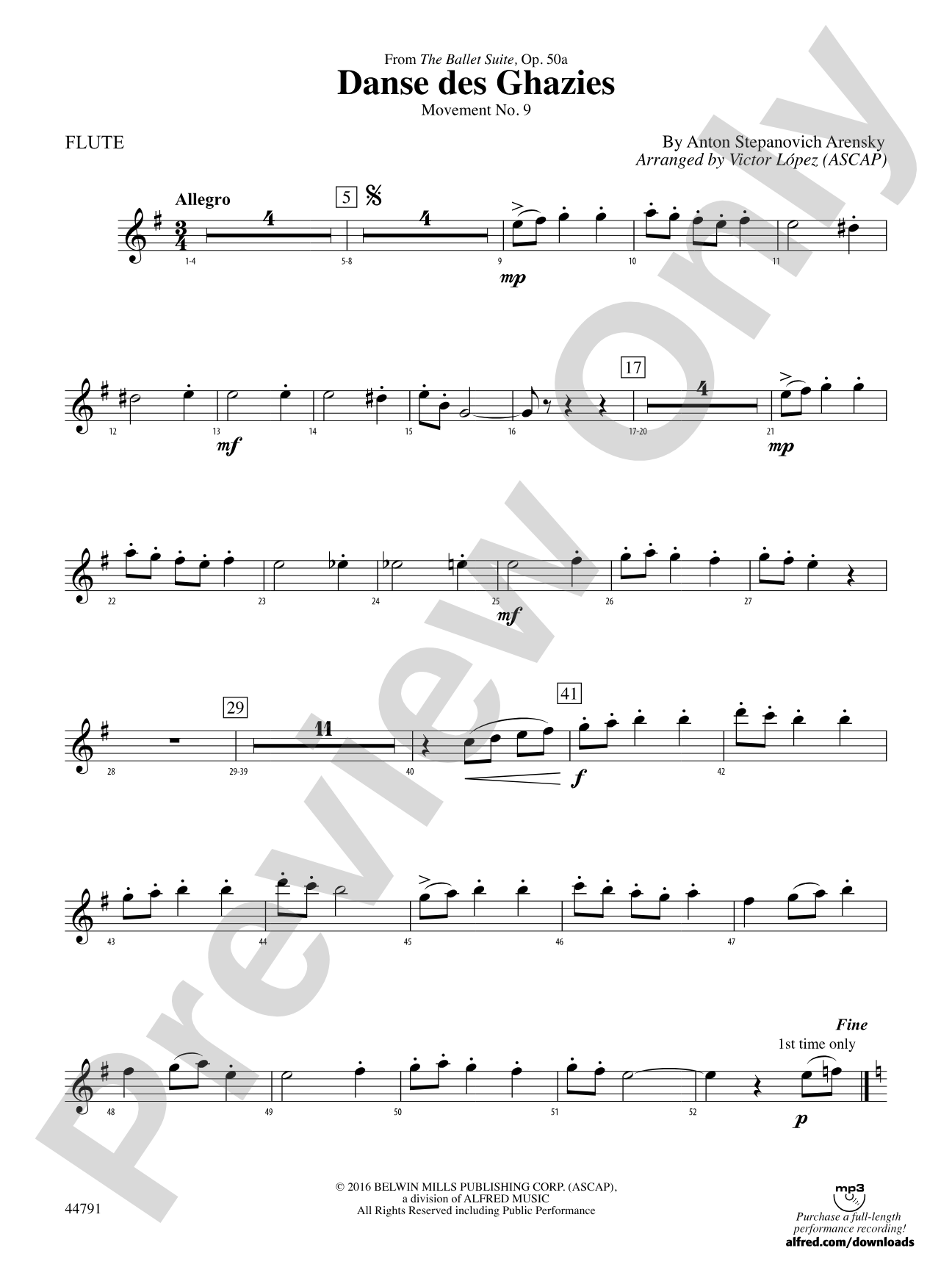 Danse des Ghazies: Flute