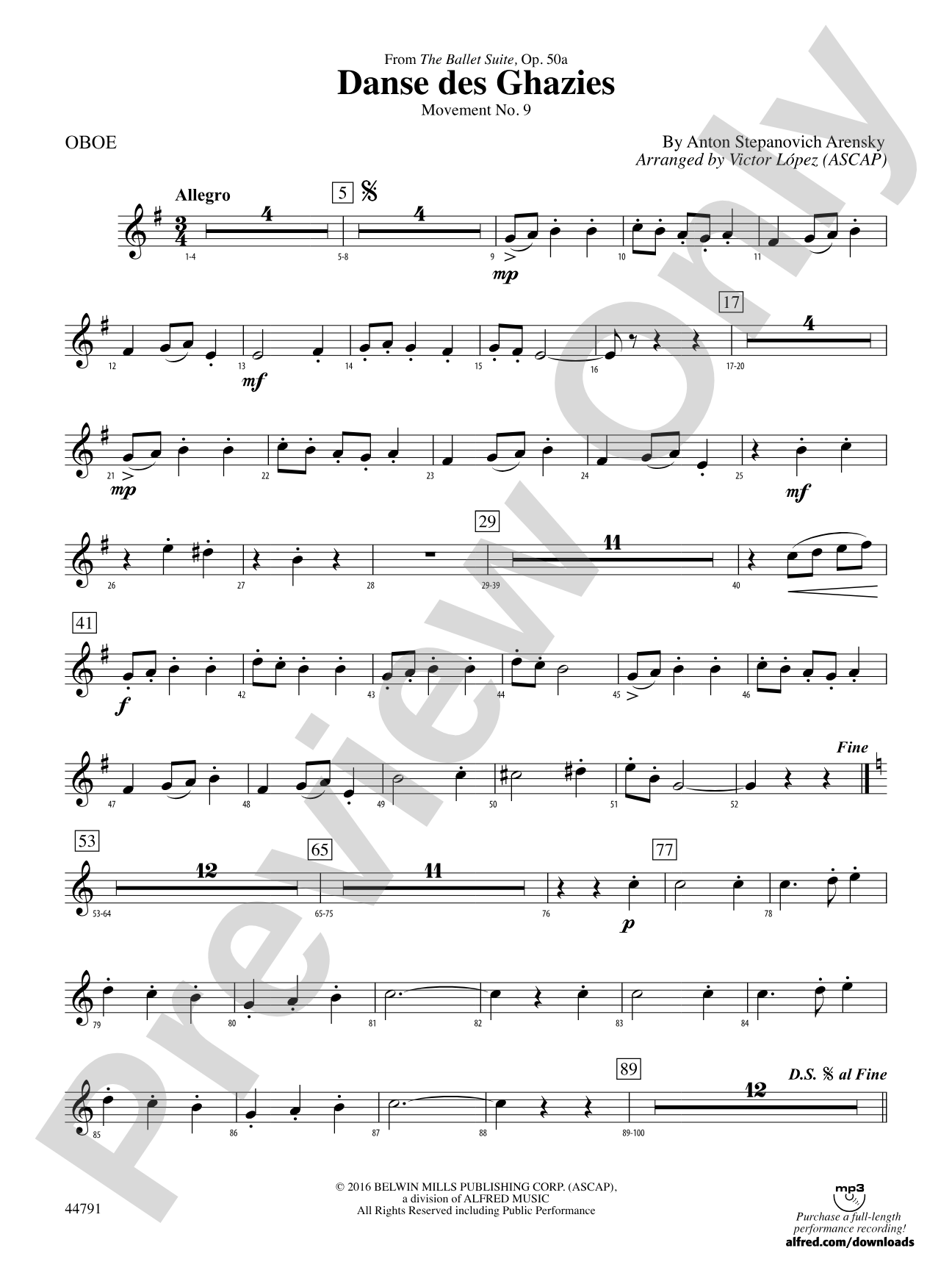 Danse des Ghazies: Oboe