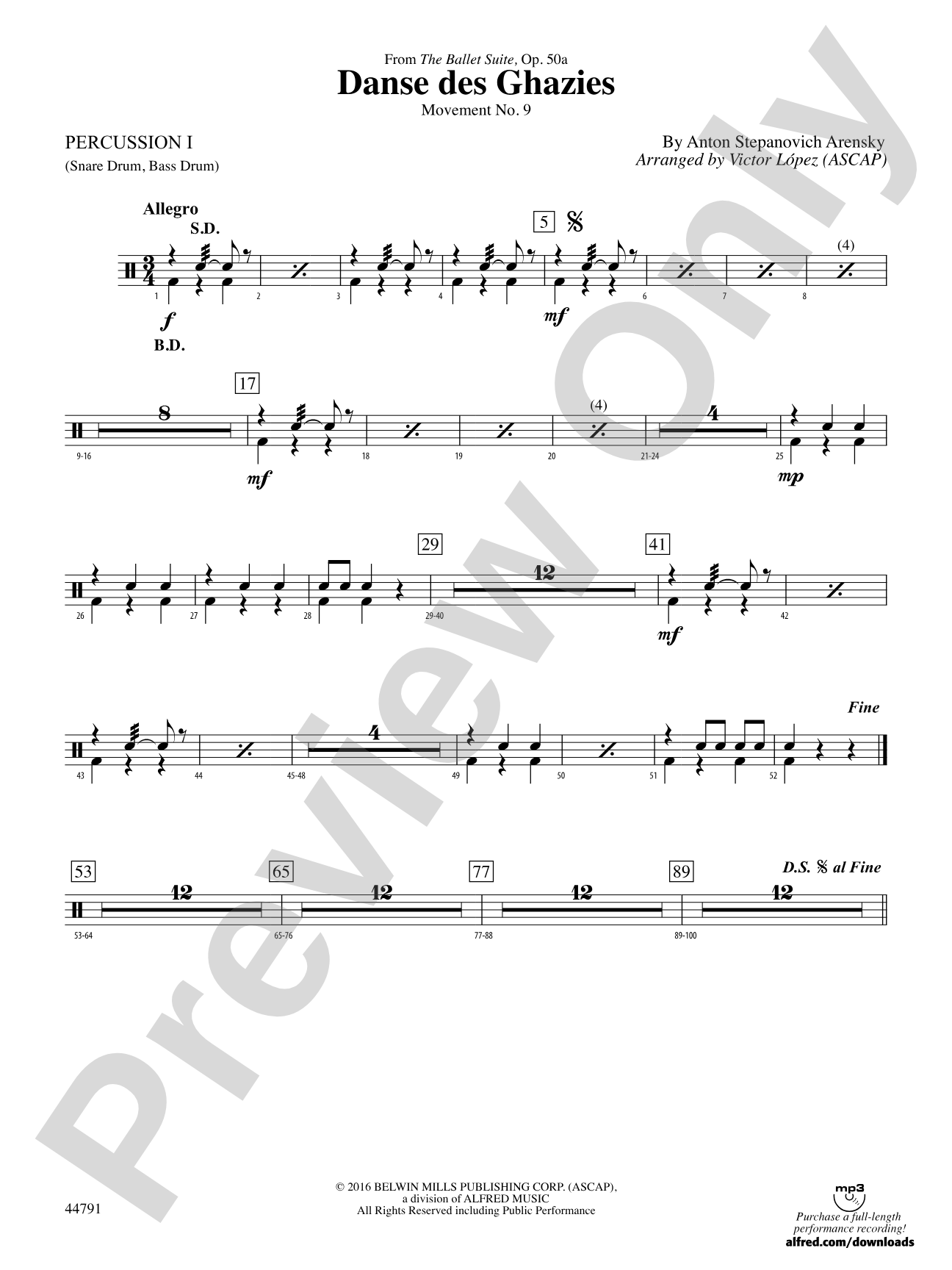 Danse des Ghazies: 1st Percussion