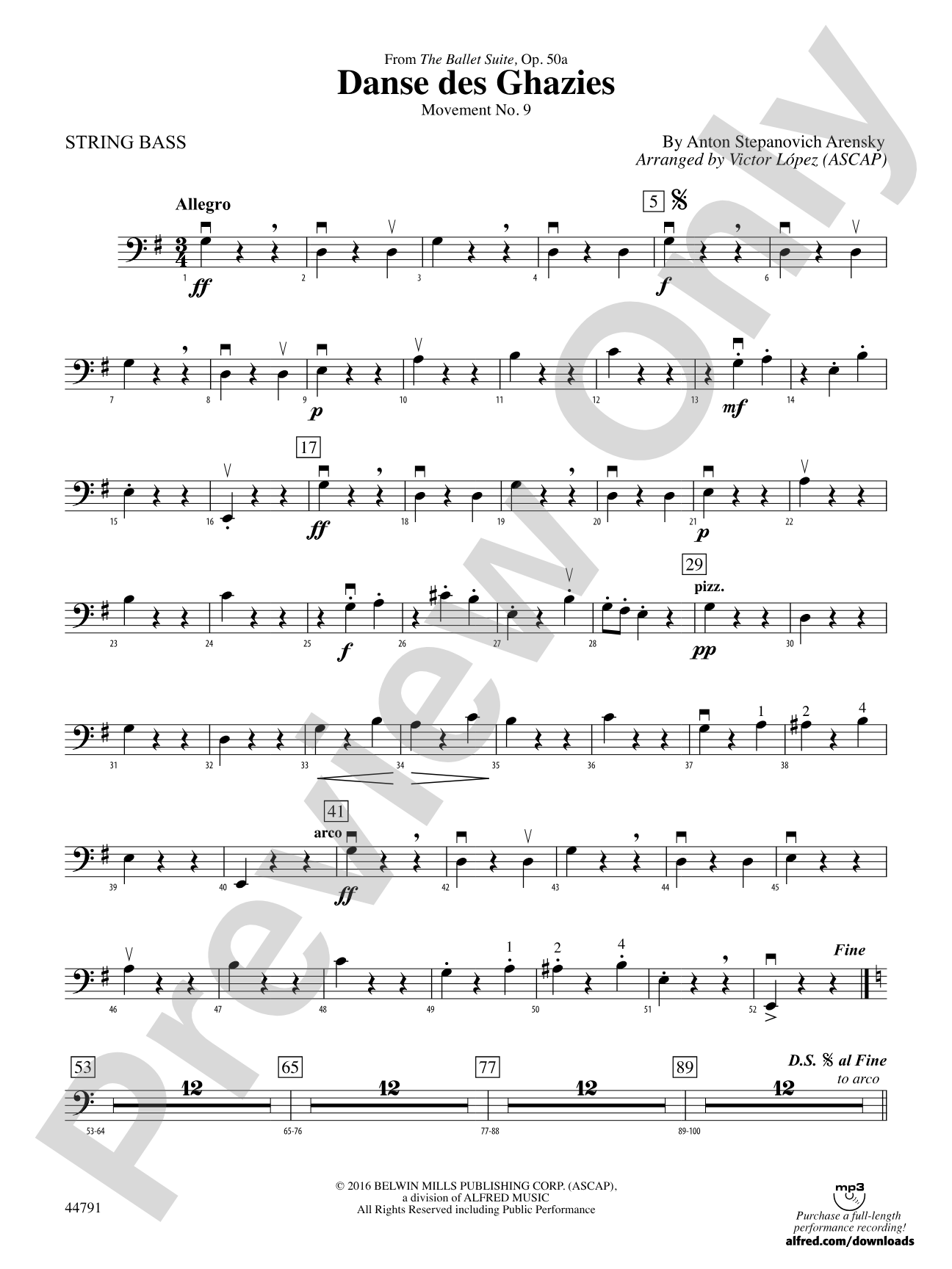 Danse des Ghazies: String Bass