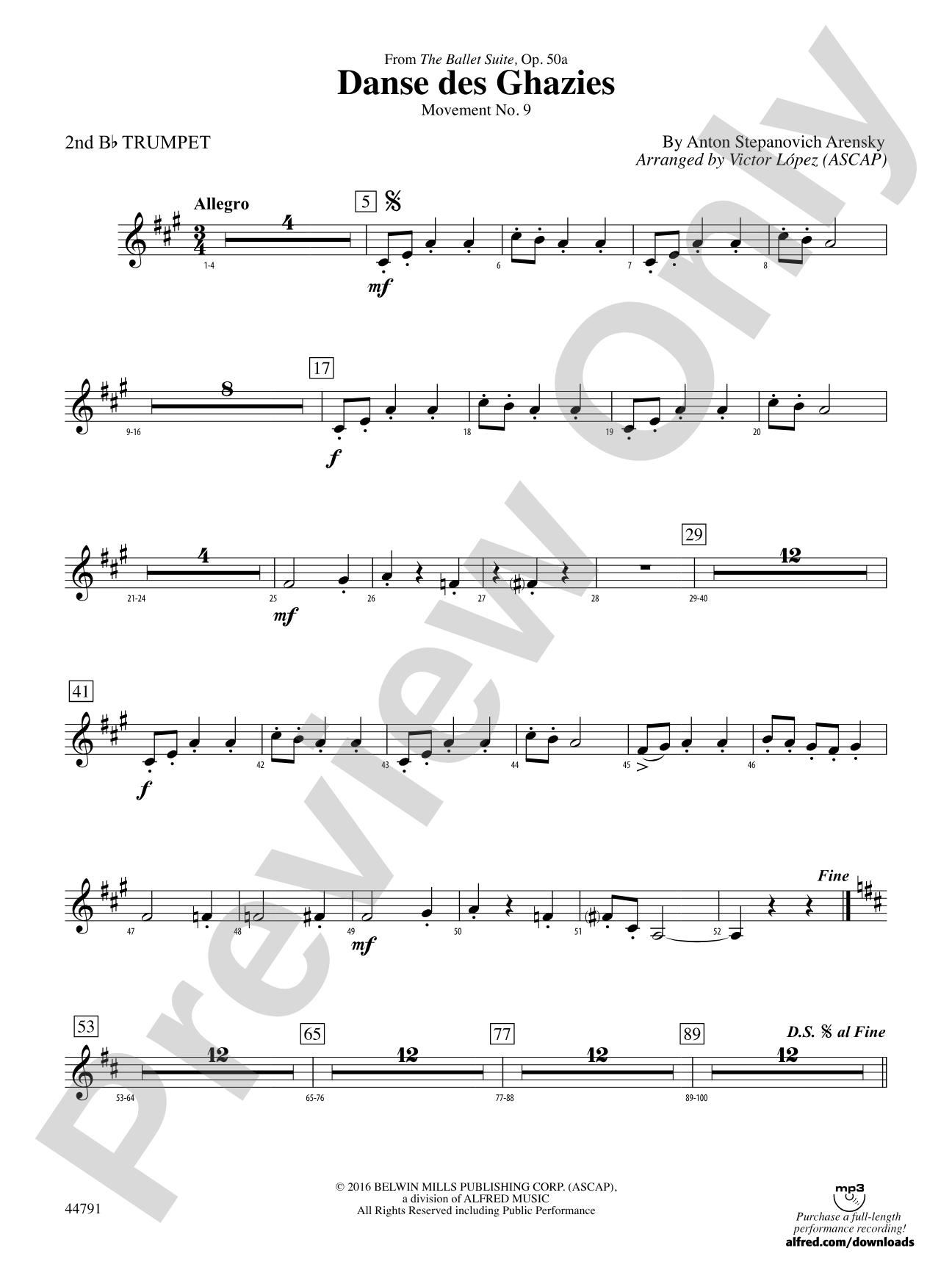 Danse des Ghazies: 2nd B-flat Trumpet
