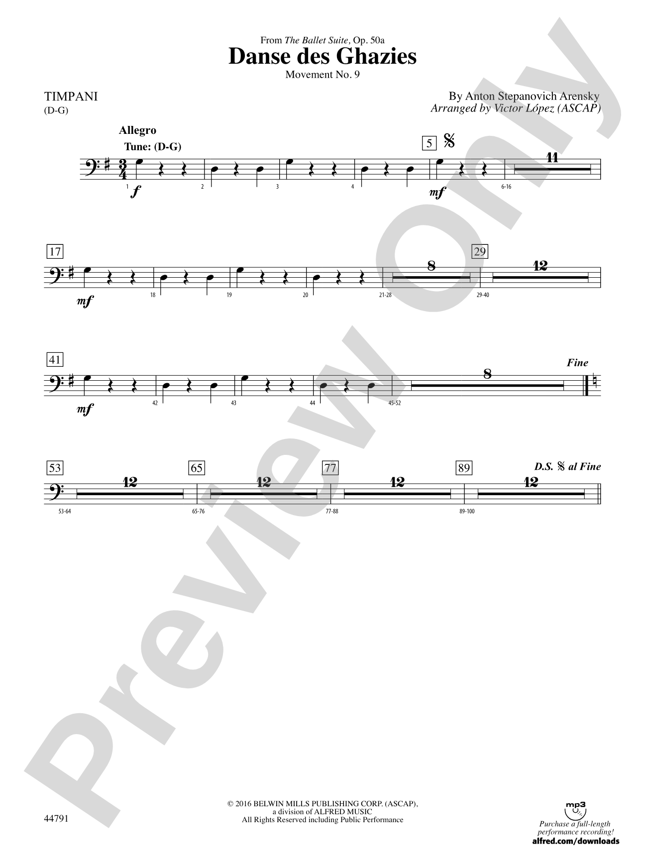 Danse des Ghazies: Timpani