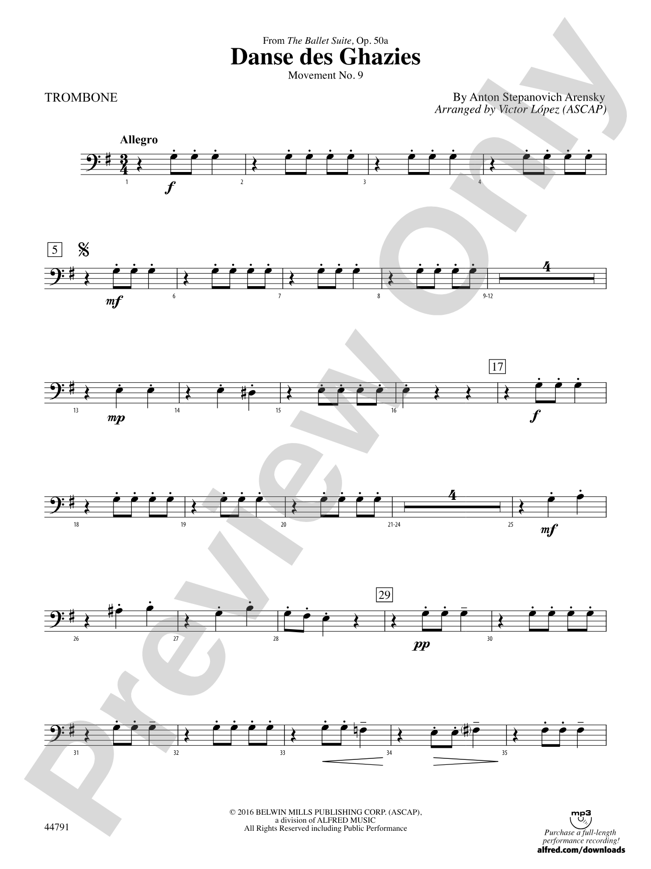 Danse des Ghazies: 1st Trombone