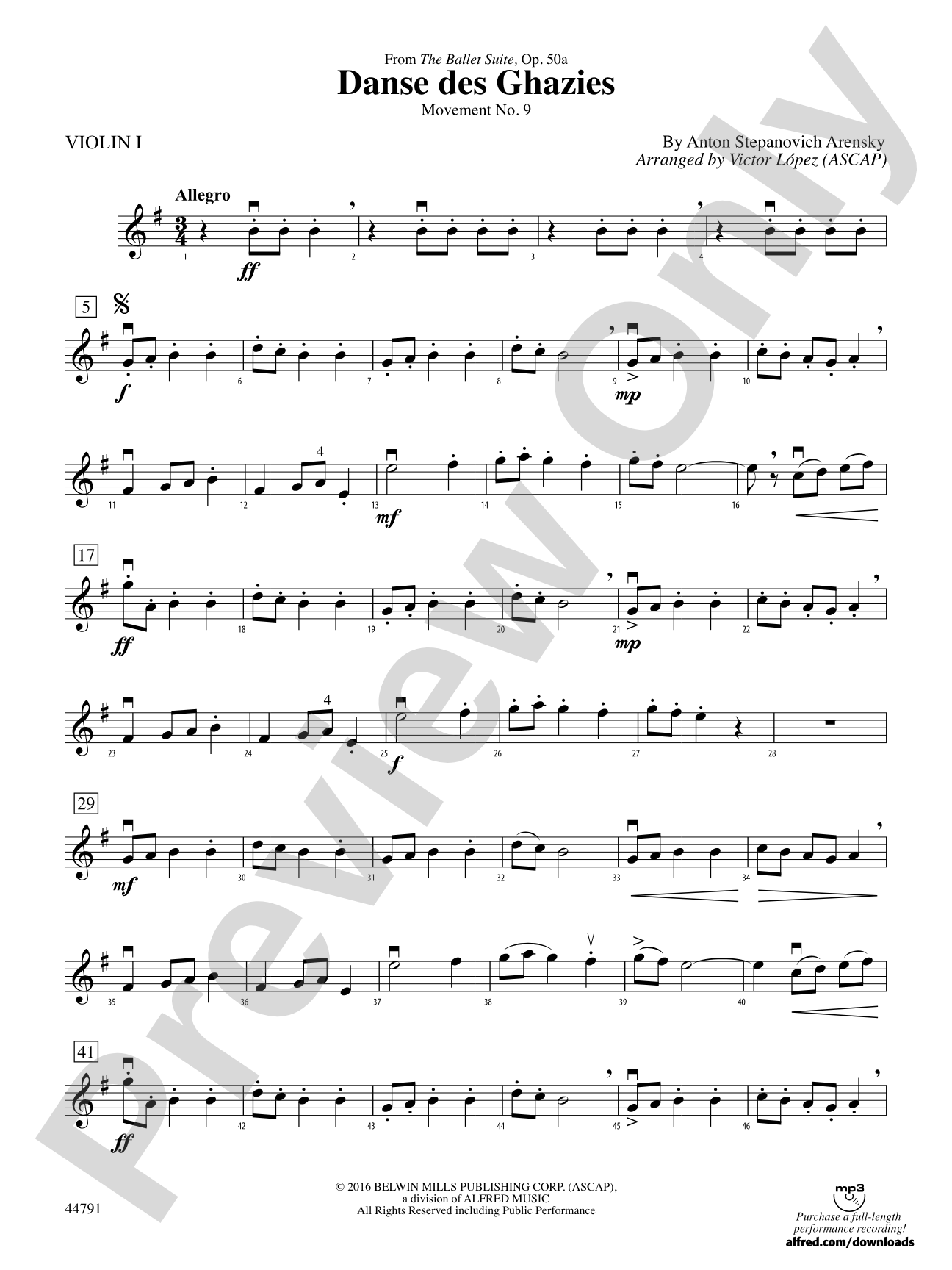 Danse des Ghazies: 1st Violin