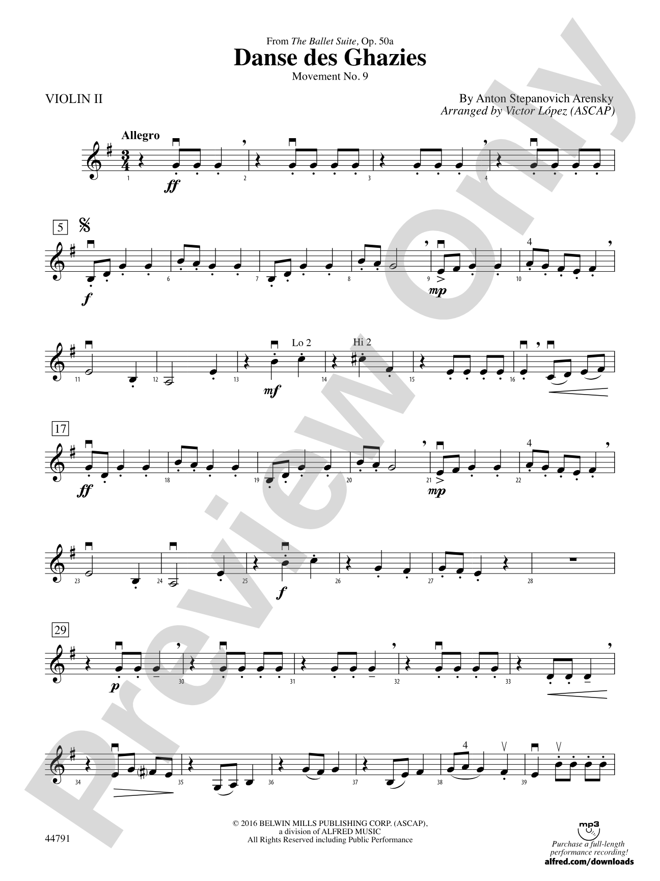 Danse des Ghazies: 2nd Violin