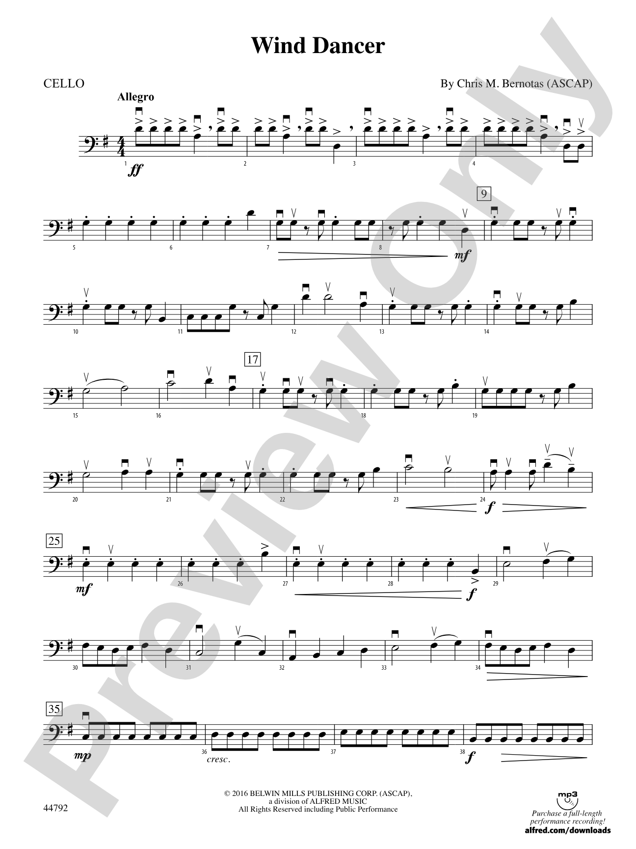 Wind Dancer: Cello
