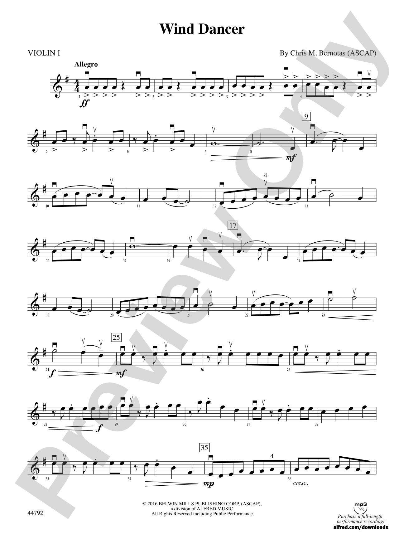 Wind Dancer: 1st Violin