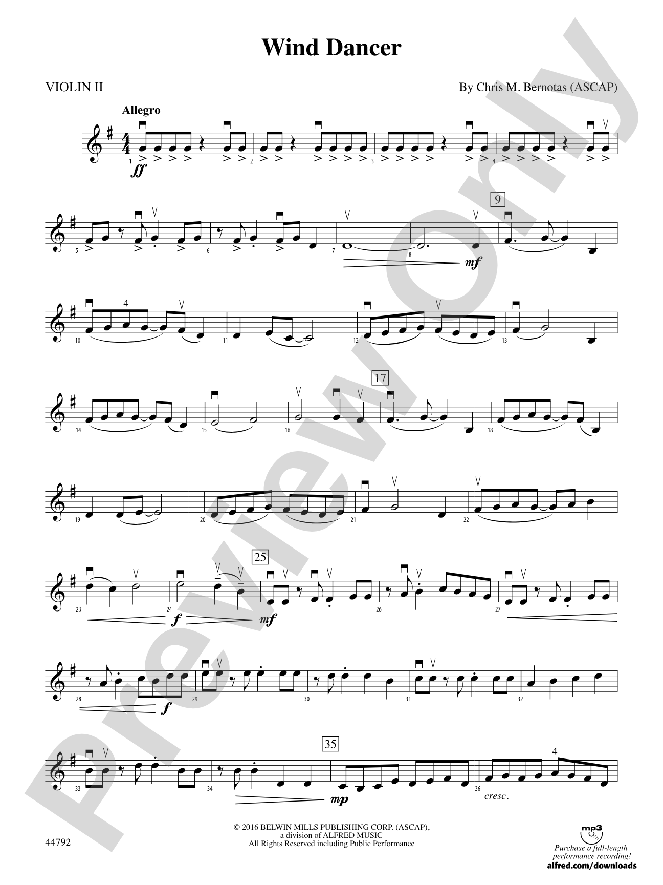 Wind Dancer: 2nd Violin