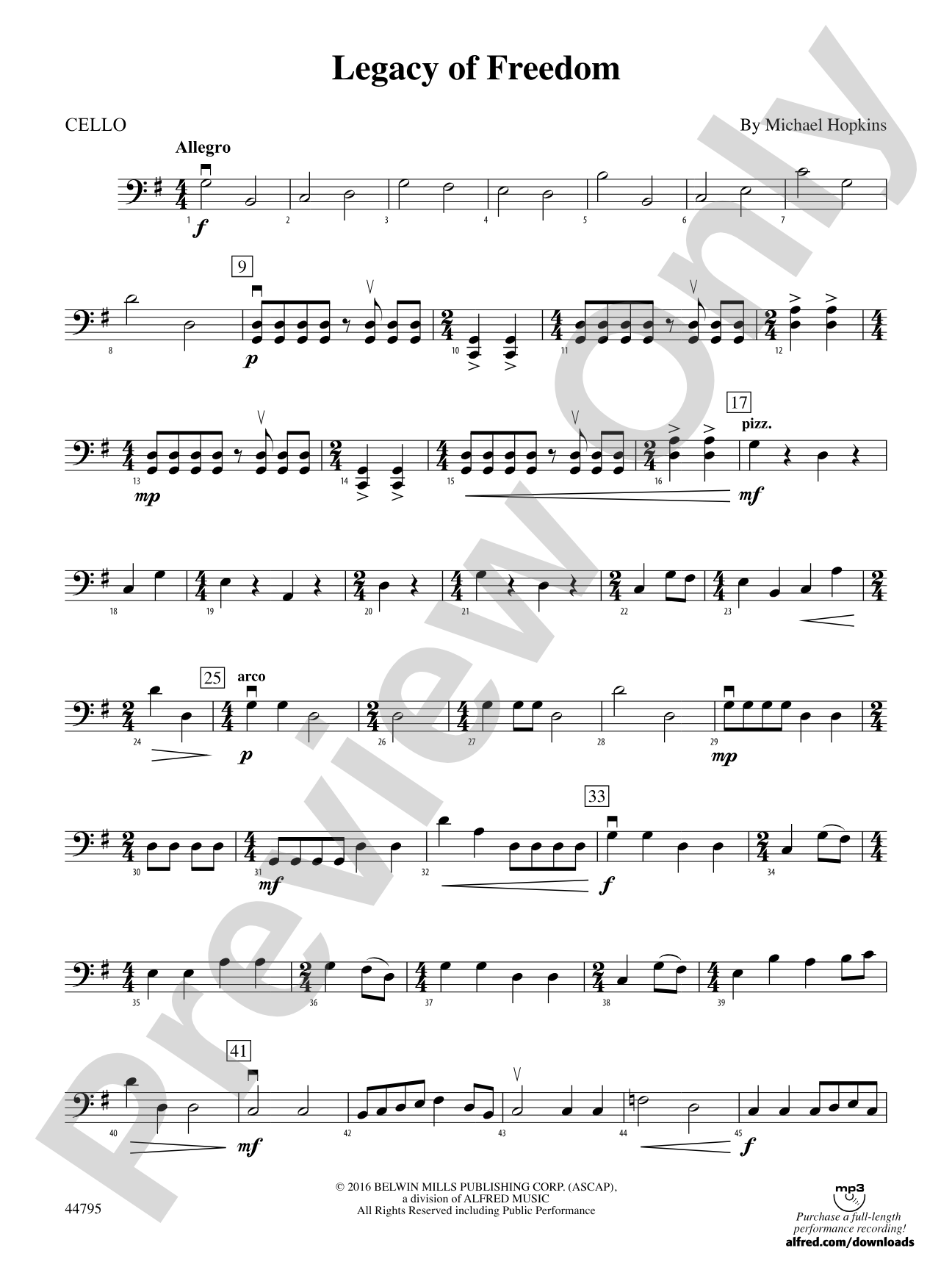 Legacy of Freedom: Cello