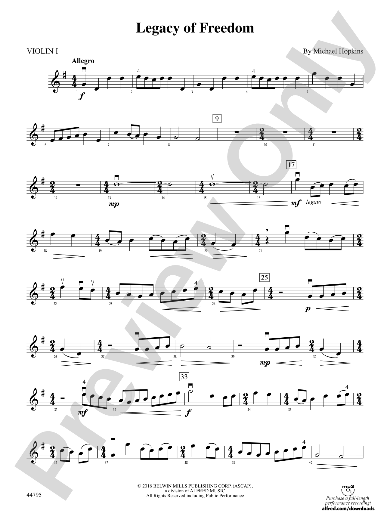 Legacy of Freedom: 1st Violin