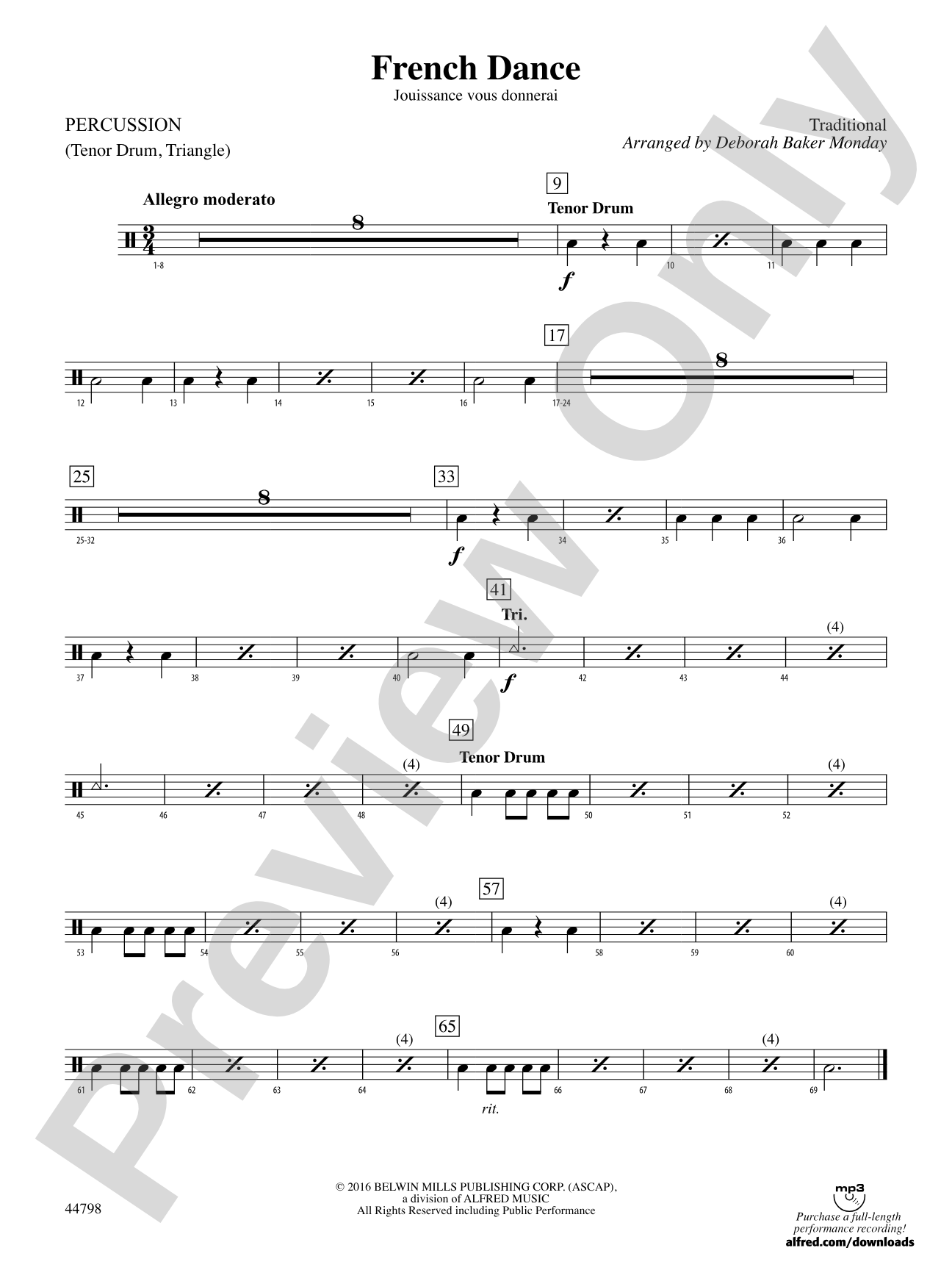 French Dance: 1st Percussion
