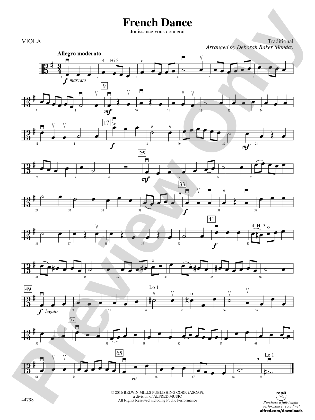 French Dance: Viola