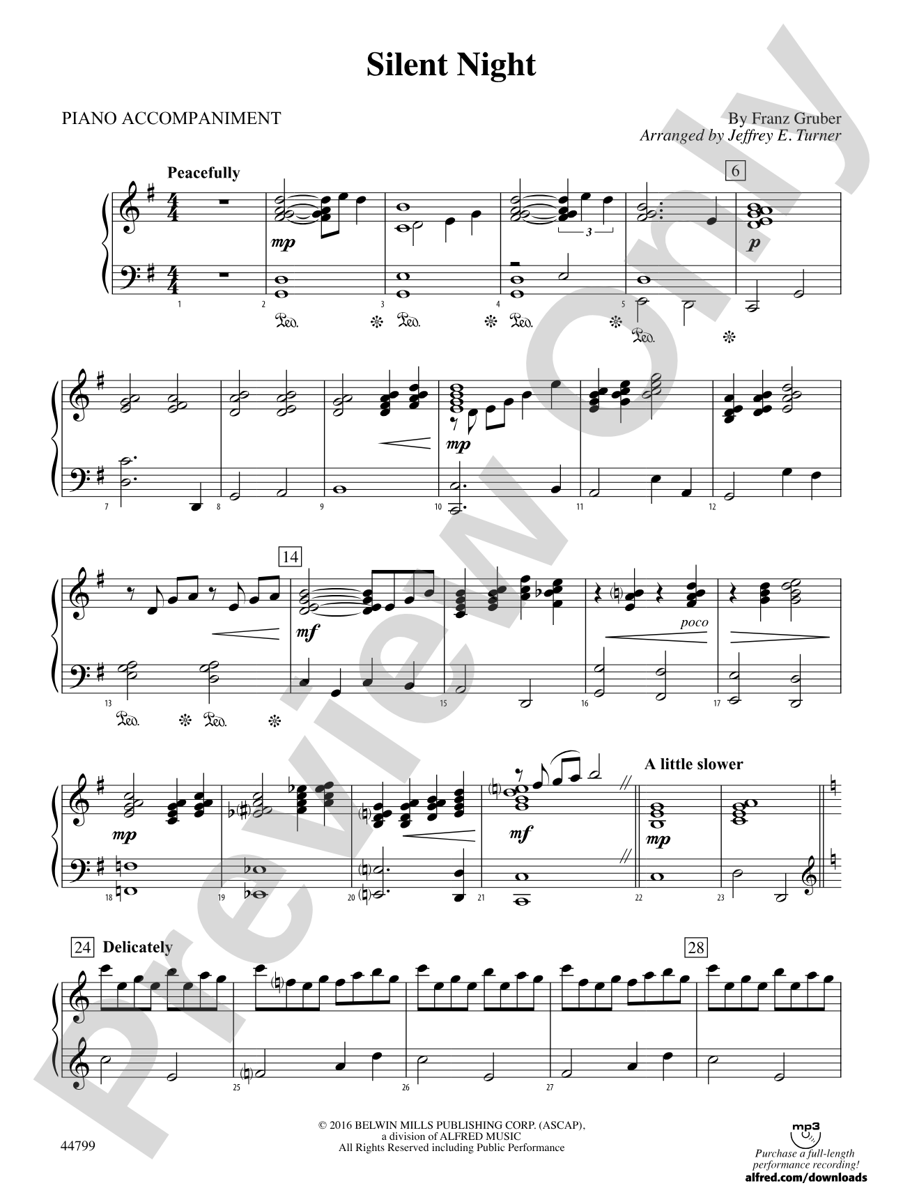 Silent Night: Piano Accompaniment