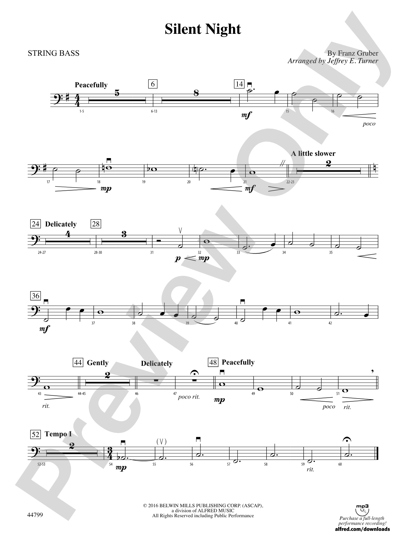 Silent Night: String Bass