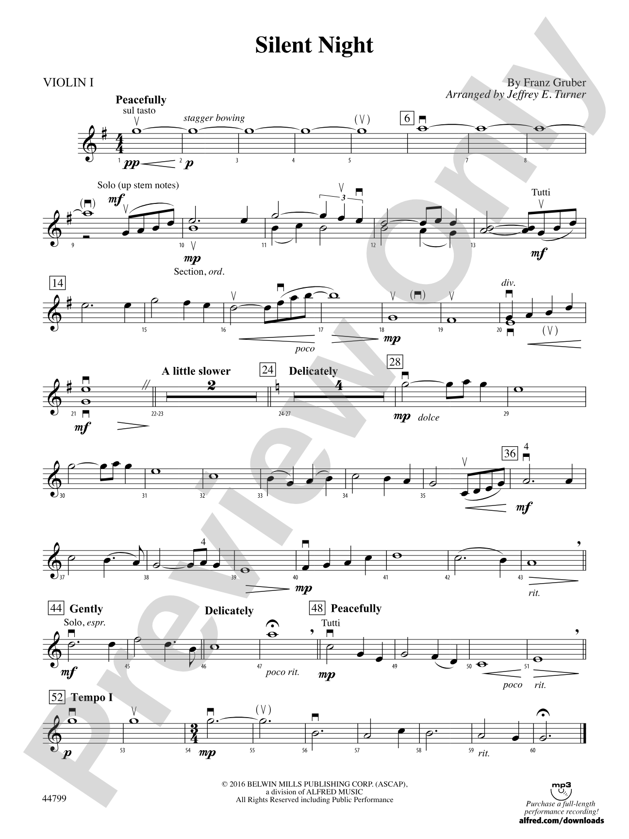 Silent Night: 1st Violin