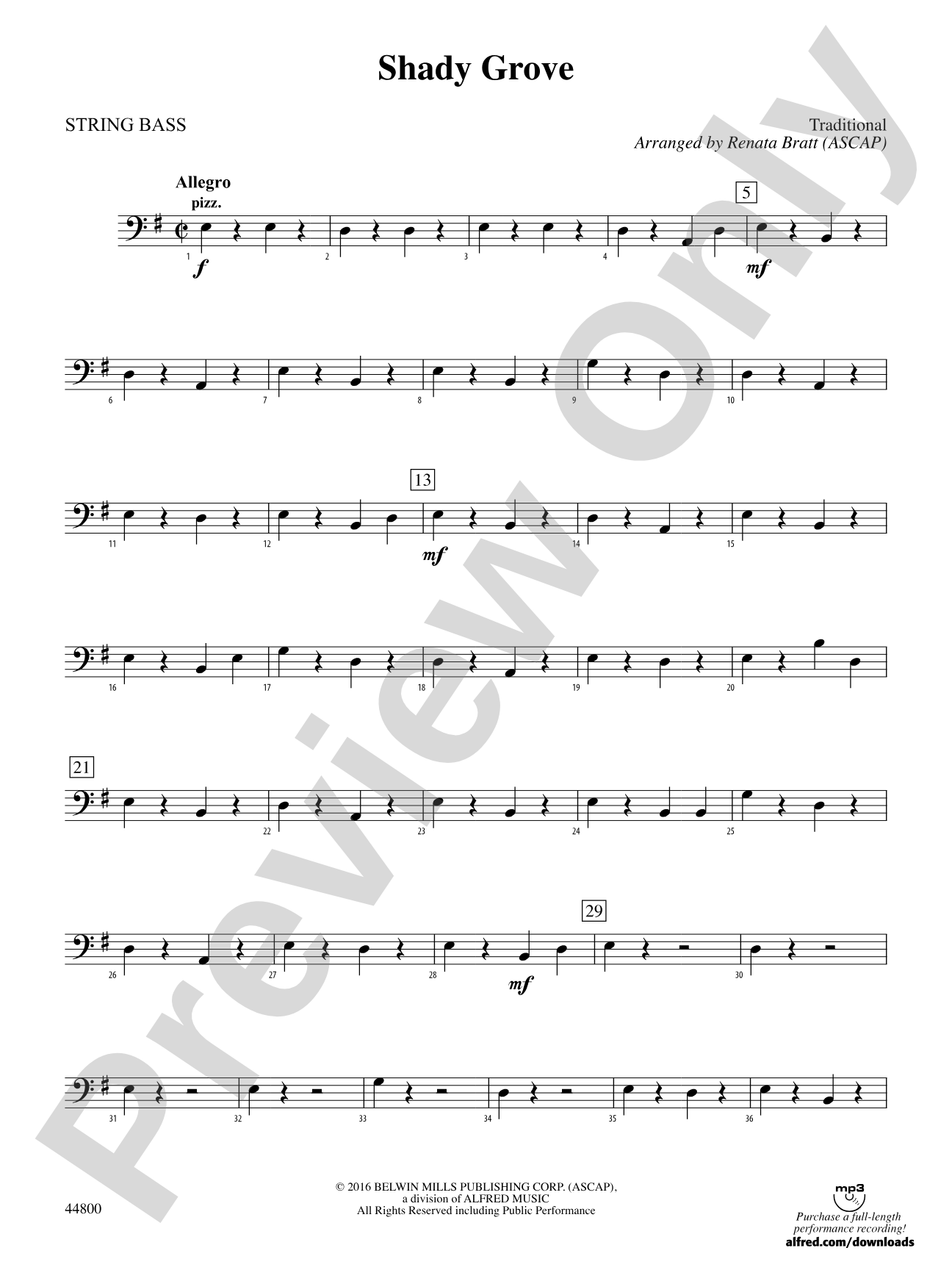 Shady Grove: String Bass