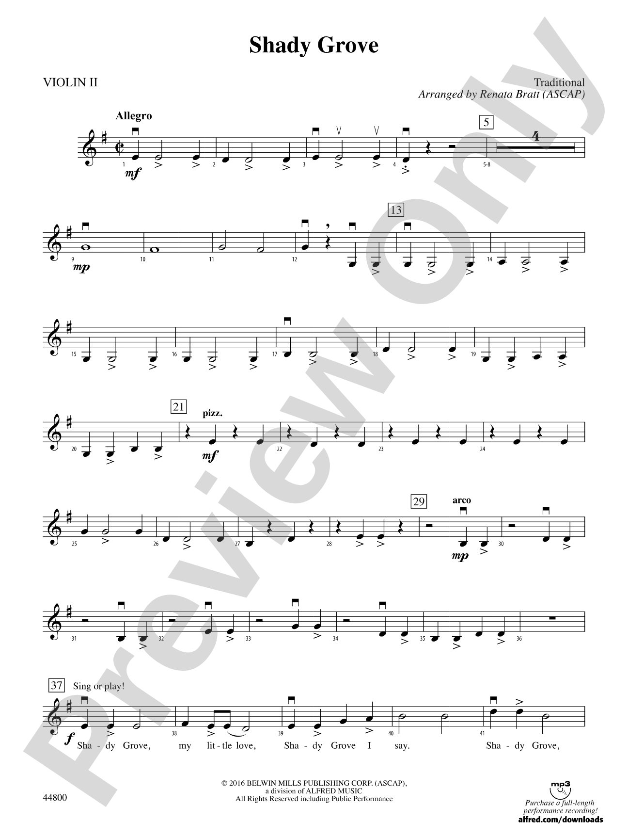 Shady Grove: 2nd Violin