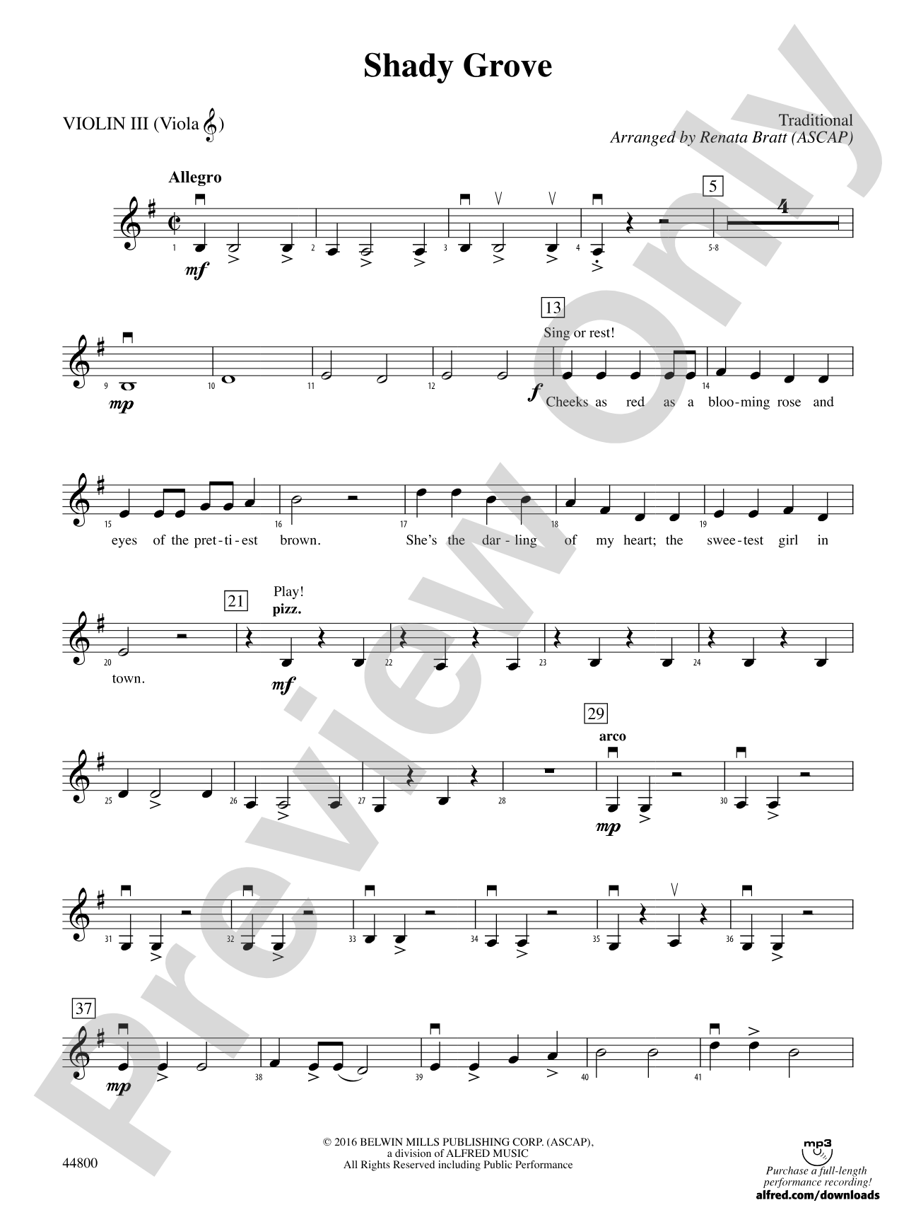 Shady Grove: 3rd Violin (Viola [TC])