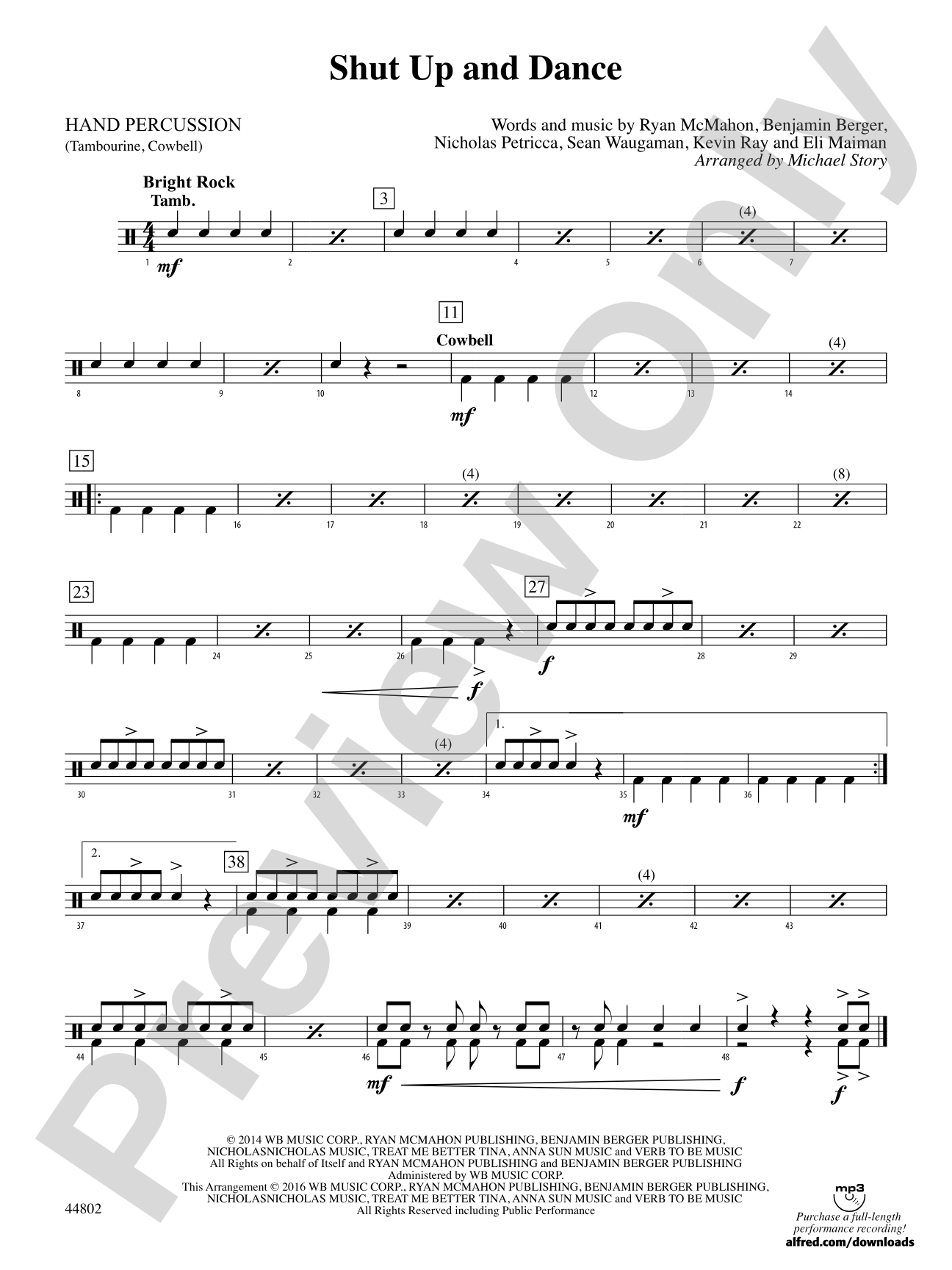 Shut Up and Dance: 1st Percussion