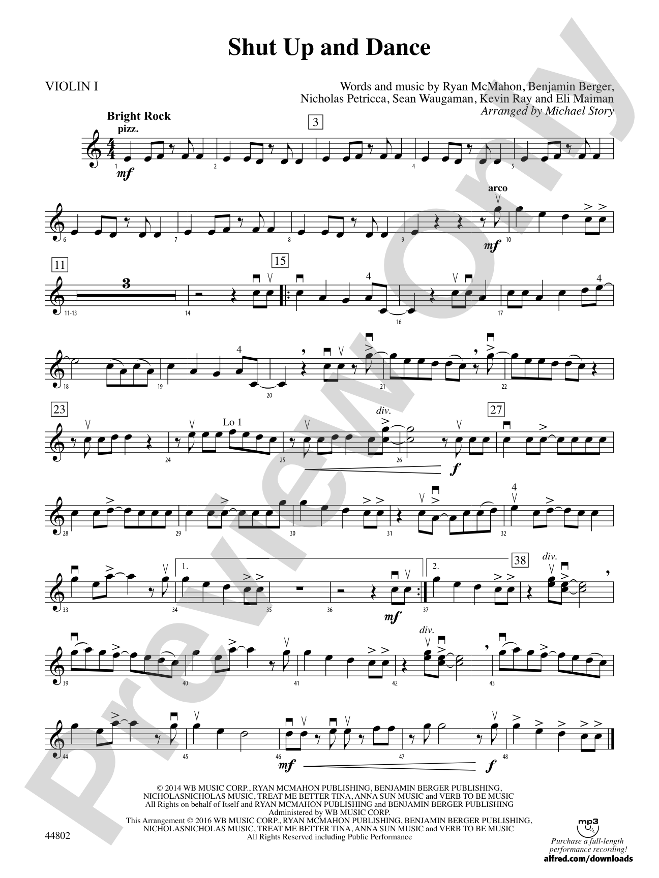 Shut Up and Dance: 1st Violin