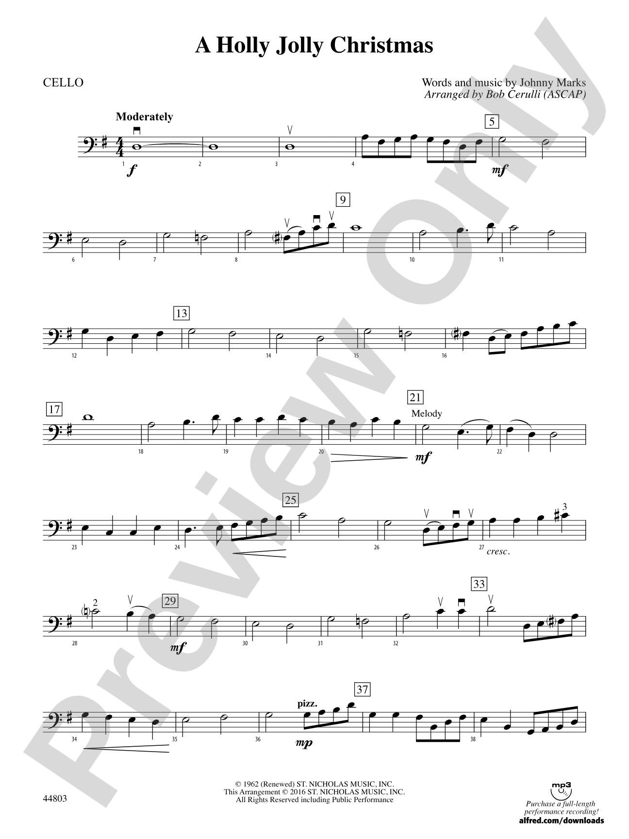 A Holly Jolly Christmas: Cello