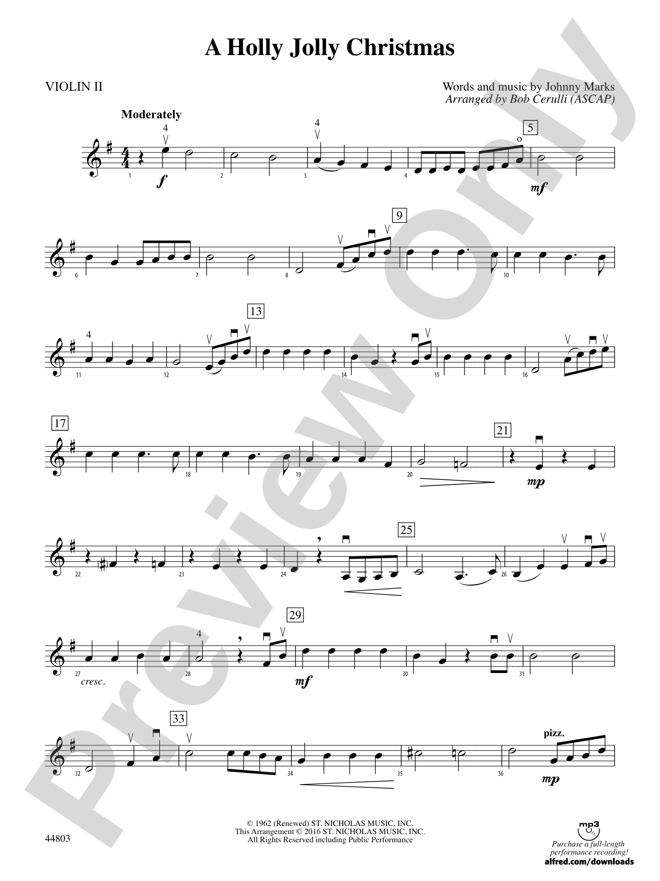 A Holly Jolly Christmas: 2nd Violin