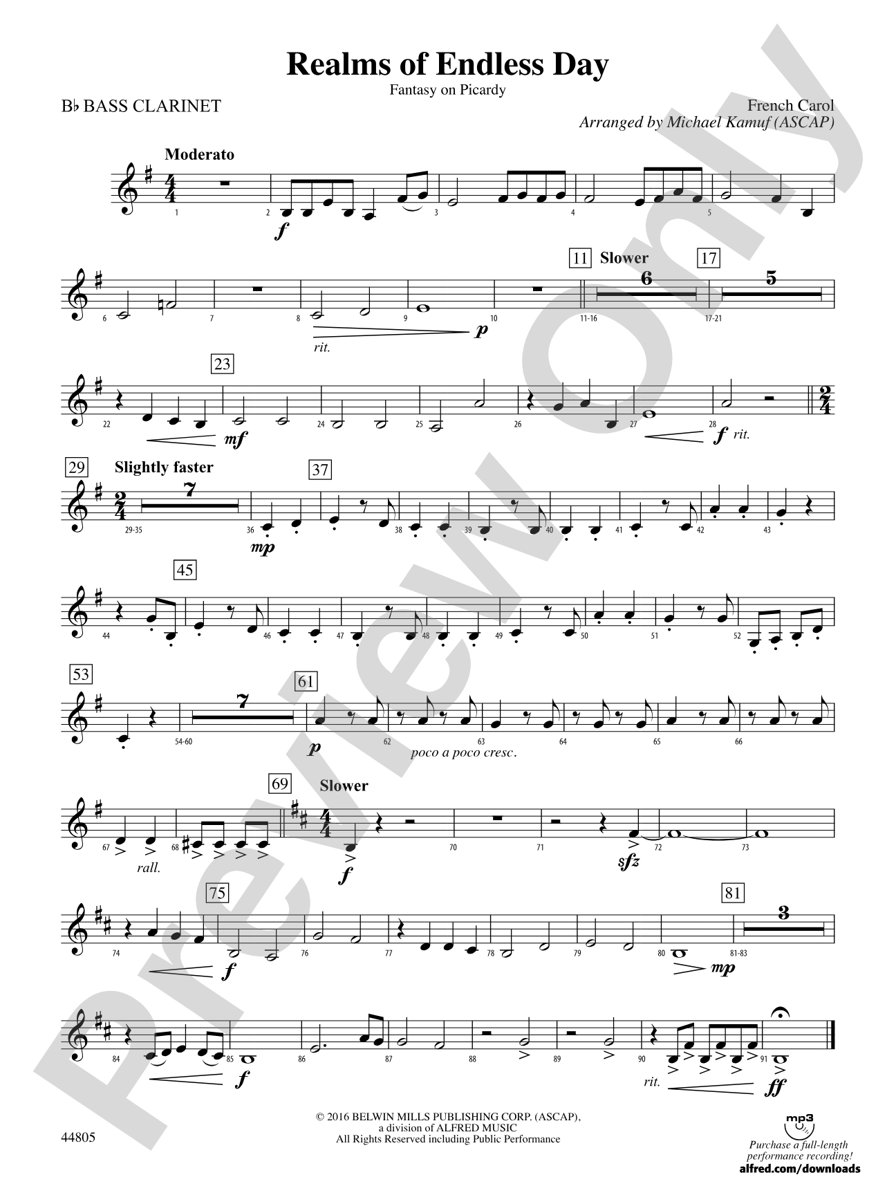 Realms of Endless Day: B-flat Bass Clarinet