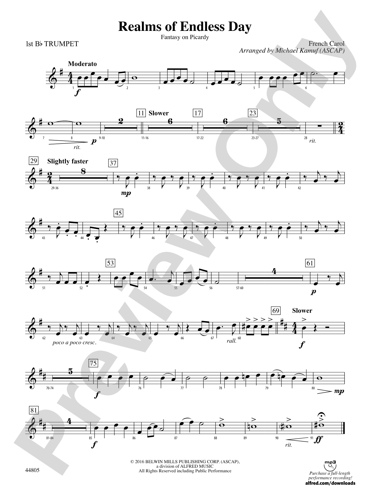 Realms of Endless Day: 1st B-flat Trumpet
