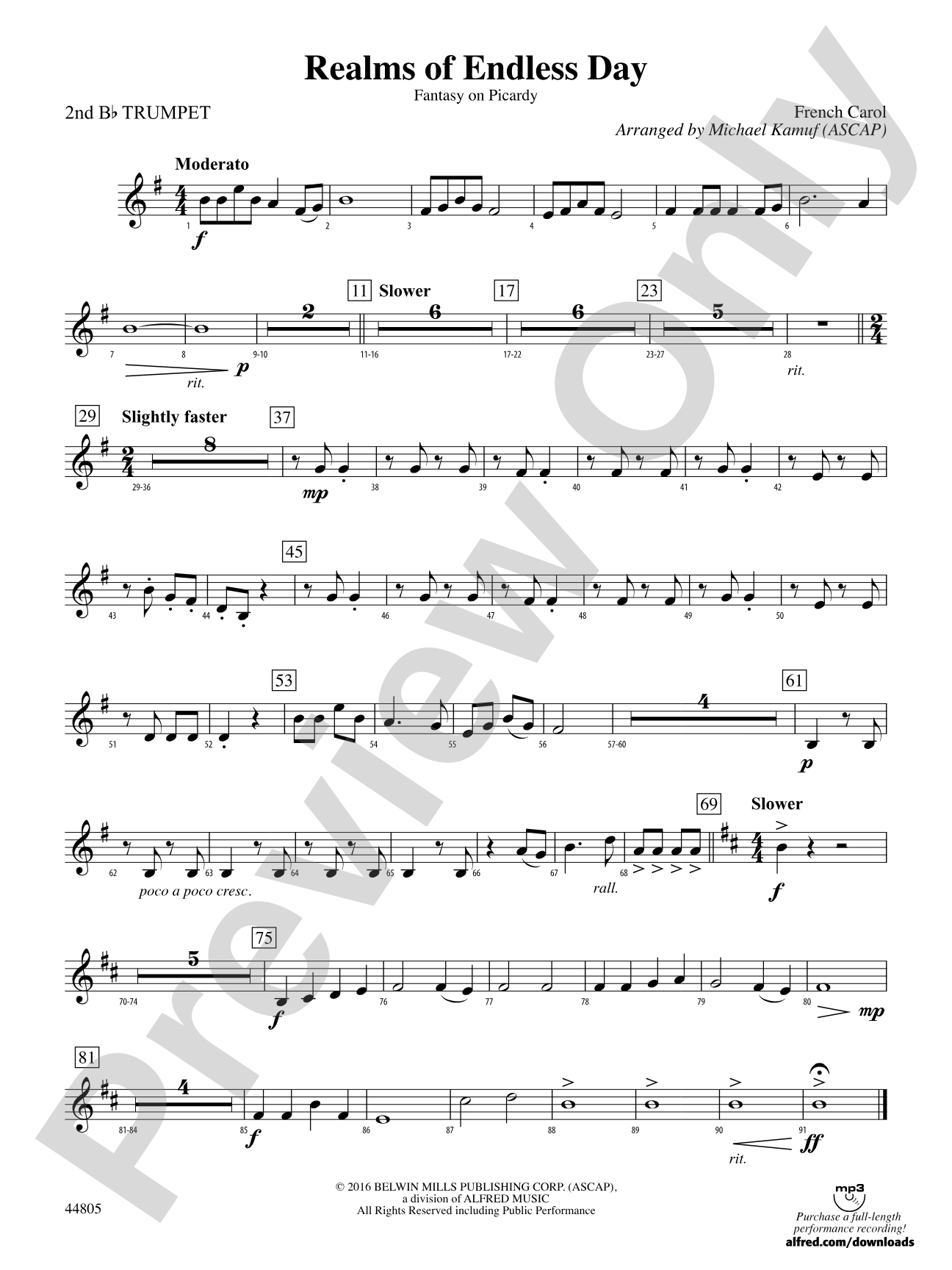 Realms of Endless Day: 2nd B-flat Trumpet