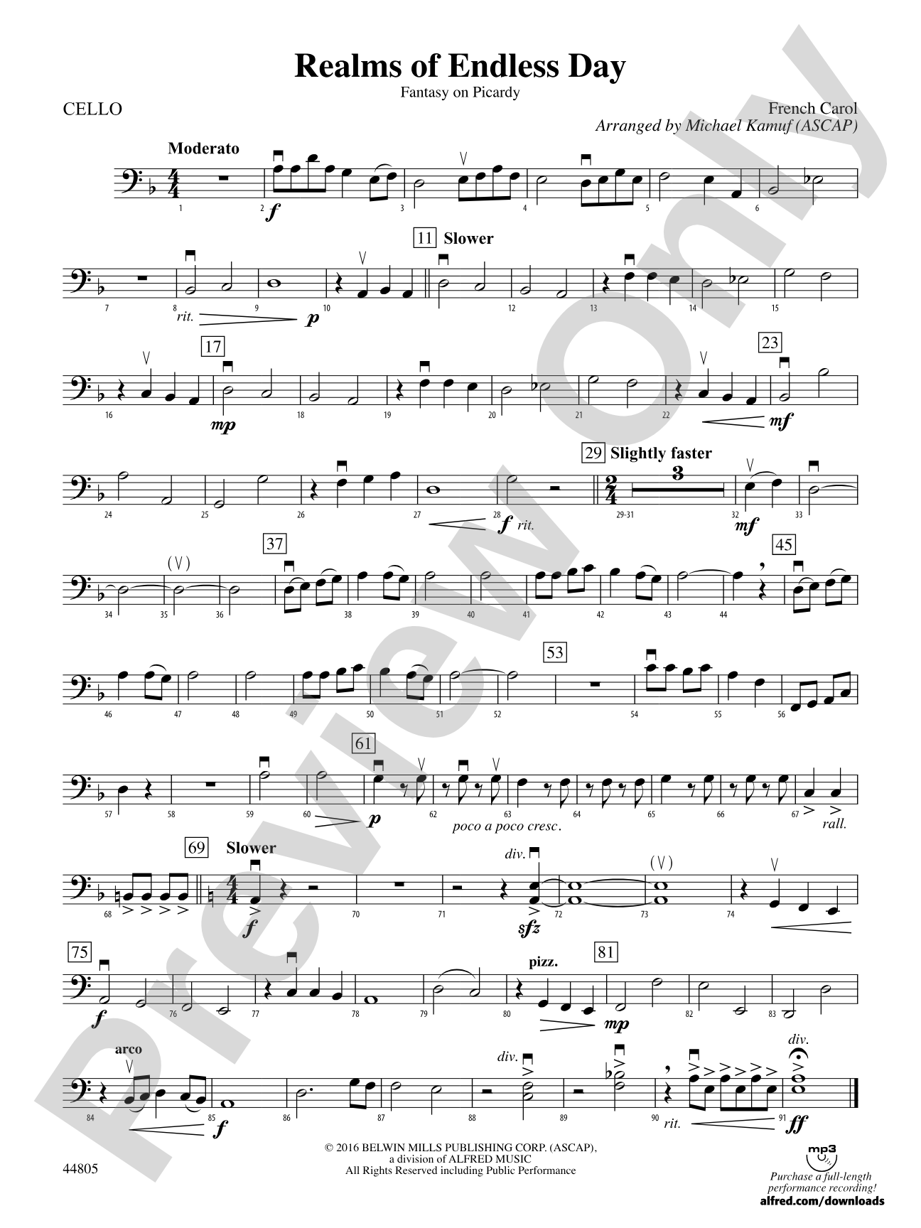 Realms of Endless Day: Cello