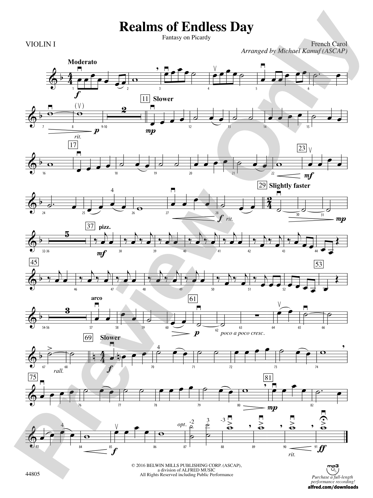 Realms of Endless Day: 1st Violin